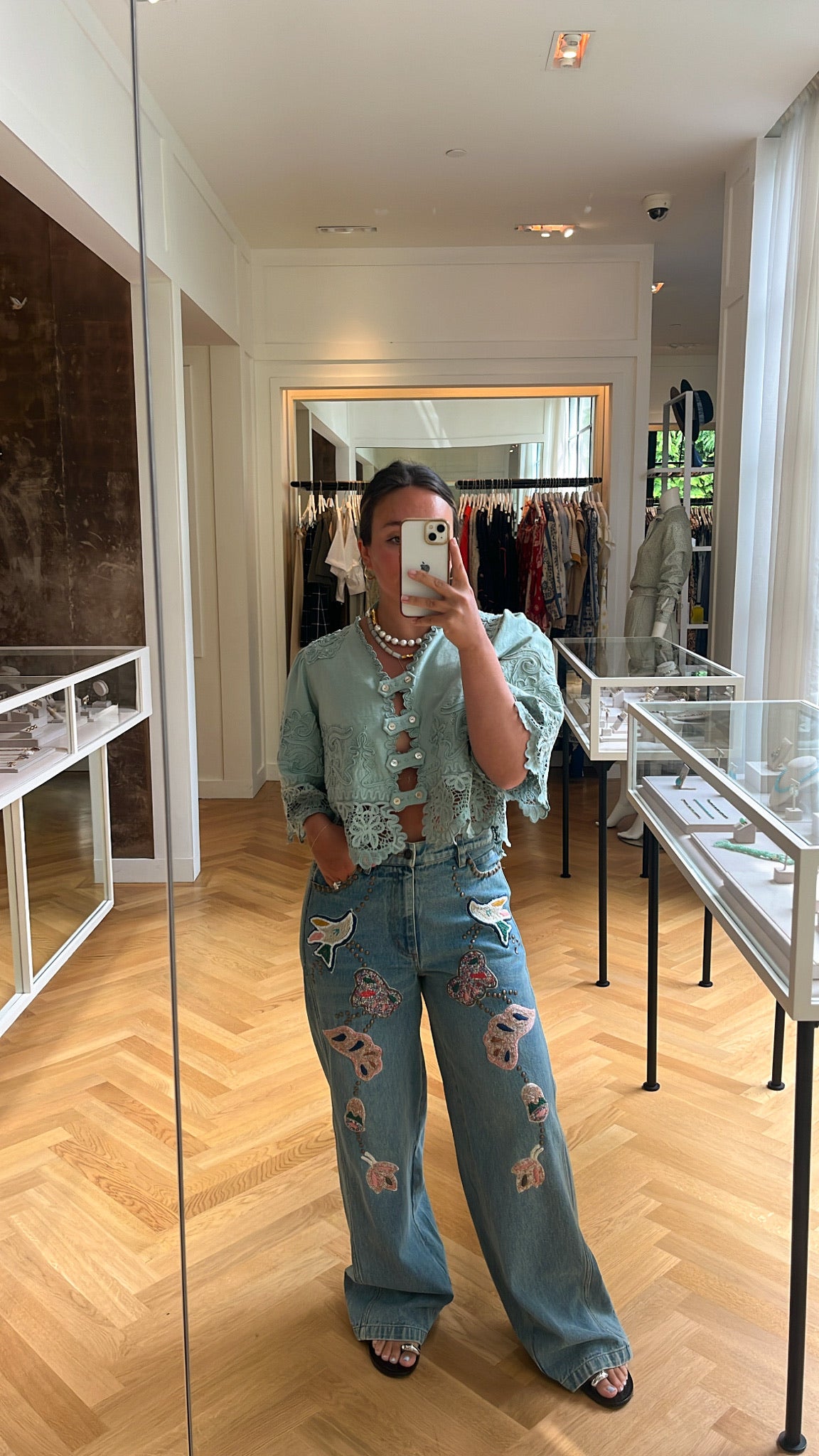 SEA NY | KARA BEADED DENIM JEANS