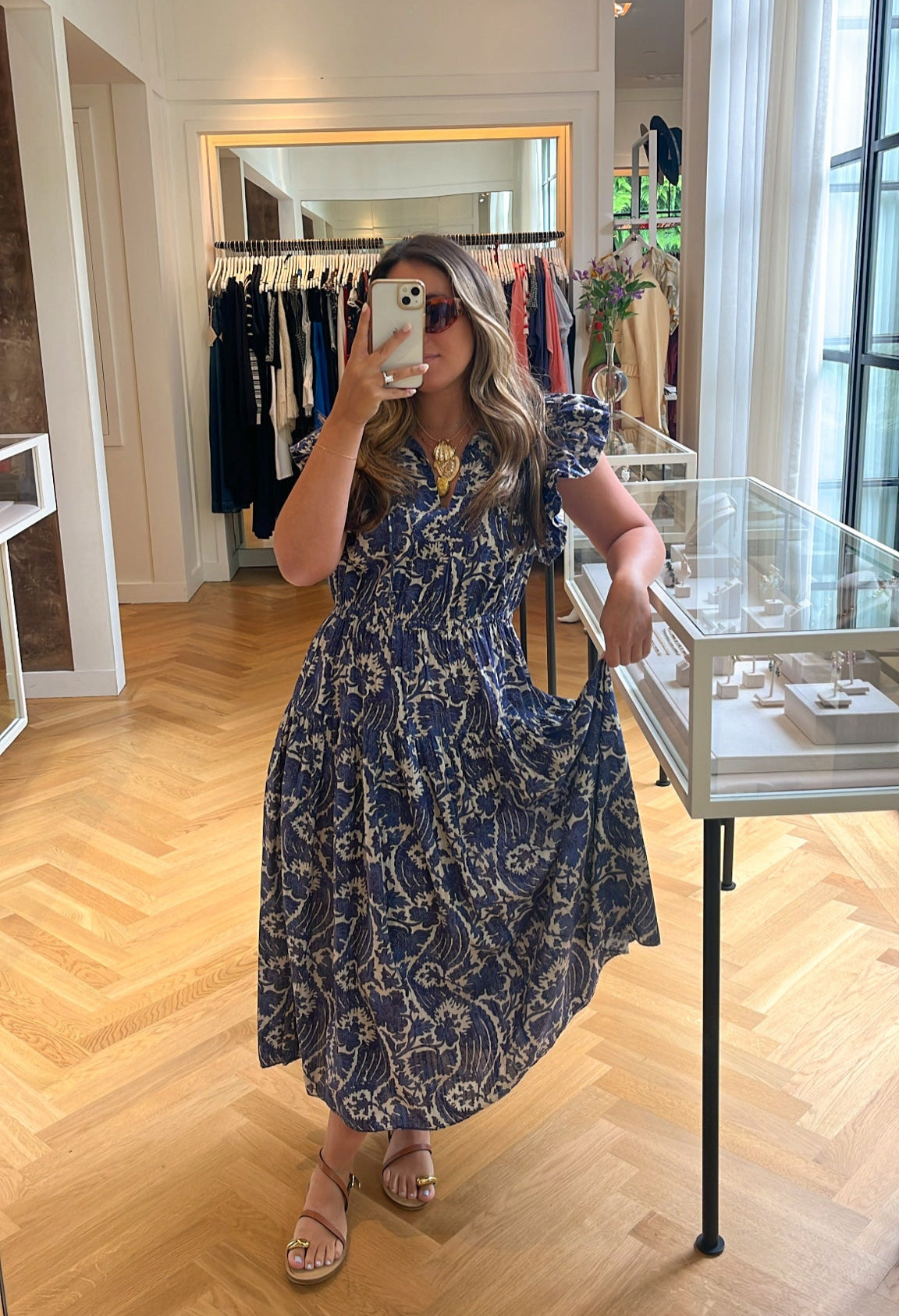 ULLA JOHNSON | FLUTTER SLEEVE MIDI DRESS