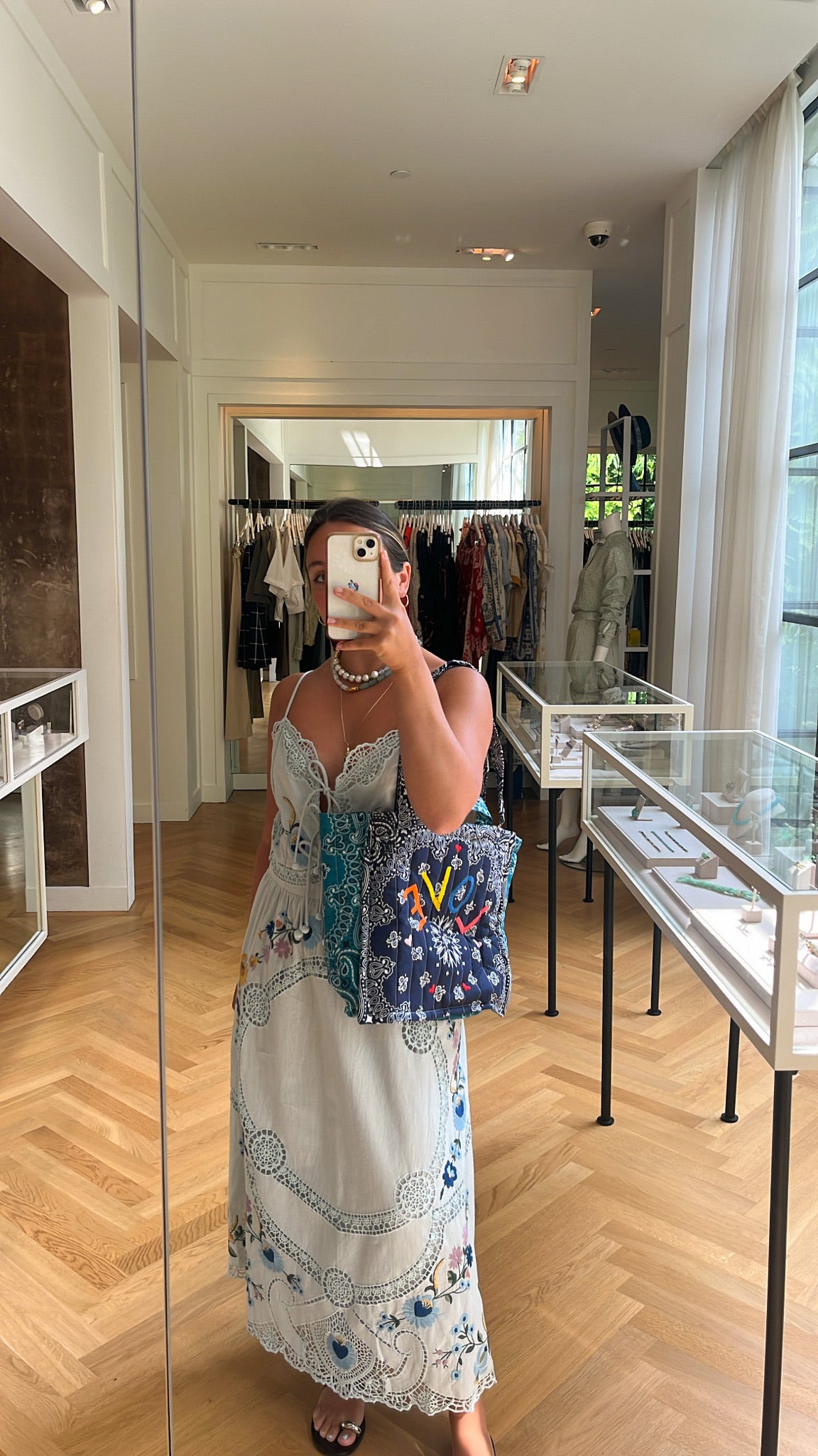 SEA NY | SLEEVELESS CELIA EMBROIDERED SLIP DRESS