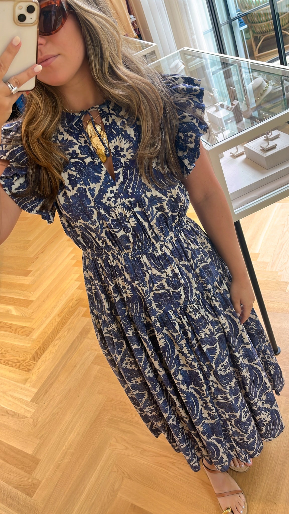 ULLA JOHNSON | FLUTTER SLEEVE MIDI DRESS