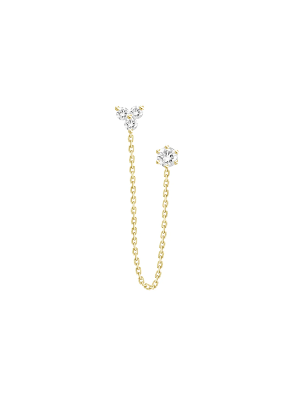 HENRI NOEL | DOUBLE DIAMOND STUD AND TRIANGLE EARRINGS