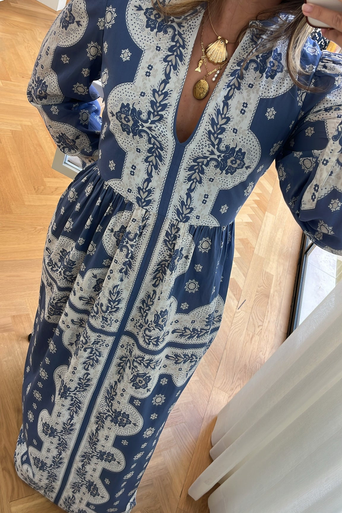 ALIX OF BOHEMIA | LONG SLEEVE WINIFRED MARINA BANDANA DRESS