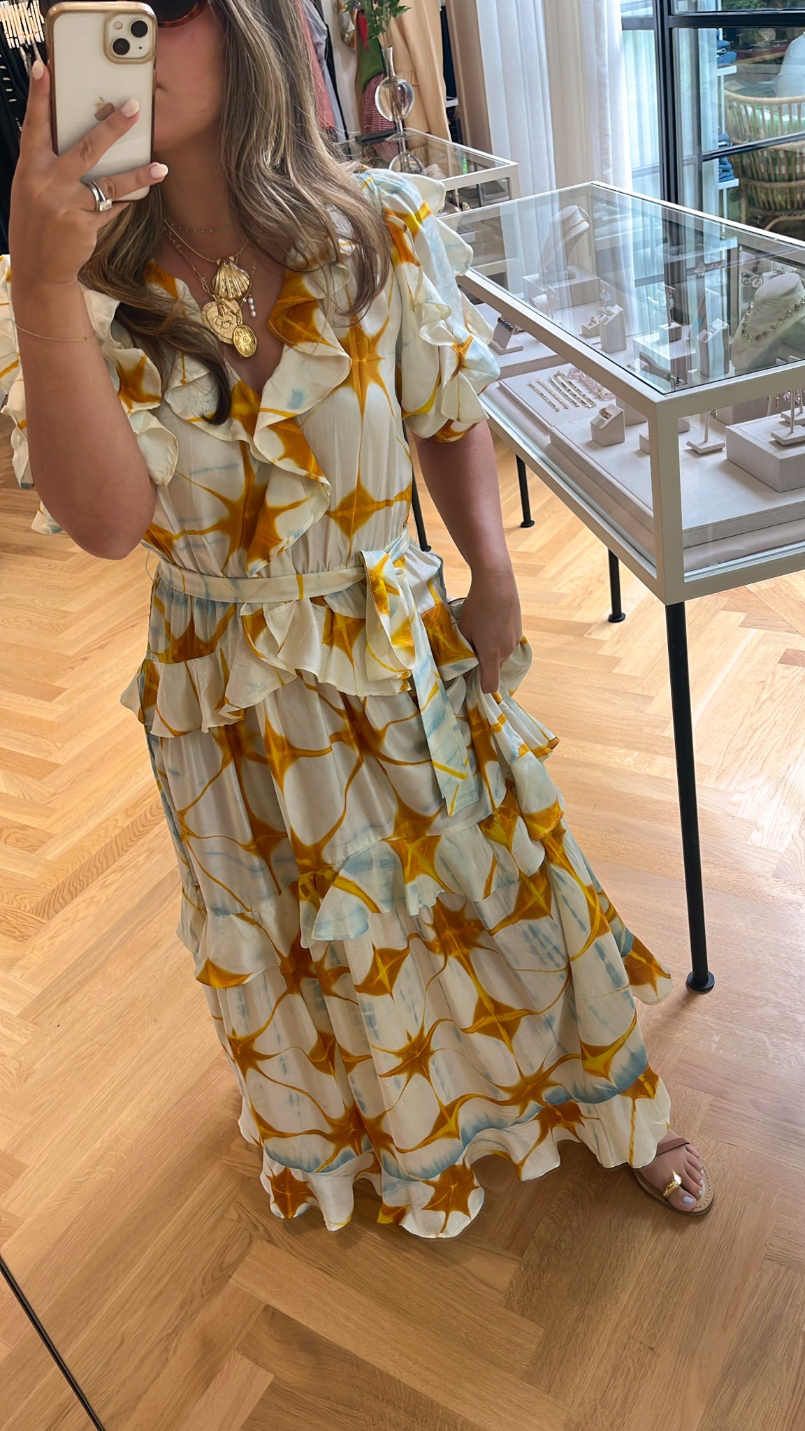 ULLA JOHNSON | SHORT SLEEVE TIDA MIDI DRESS