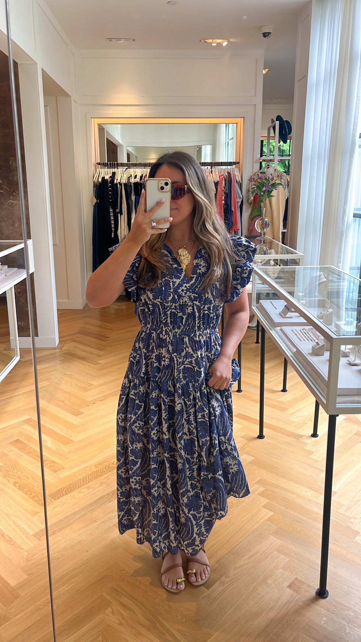 ULLA JOHNSON | FLUTTER SLEEVE MIDI DRESS