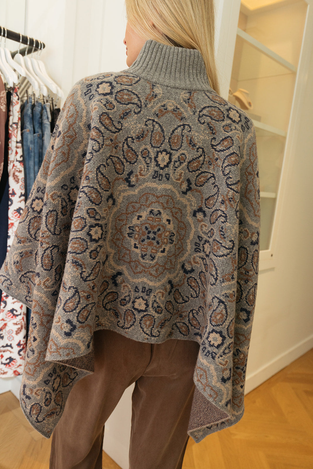 CARA CARA | PAGODA PRINTED CAPE | WOMEN'S LUXURY DESIGNER CLOTHING, SHOES, HANDBAGS & JEWELRY | POOLESHOP CHARLOTTE, NC