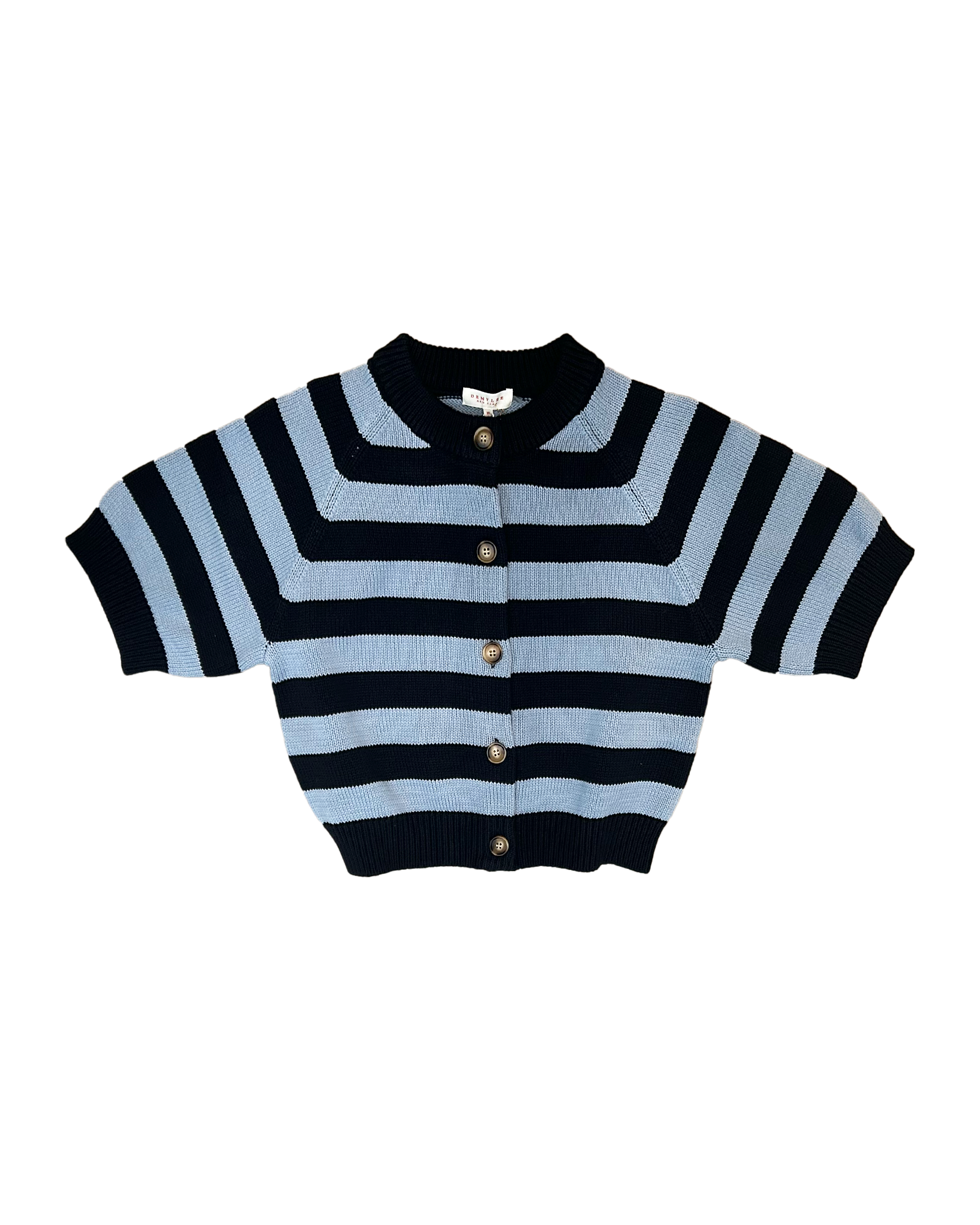 DEMYLEE | 3/4 SLEEVE STRIPED ORGANIC COTTON LAKTI CARDIGAN