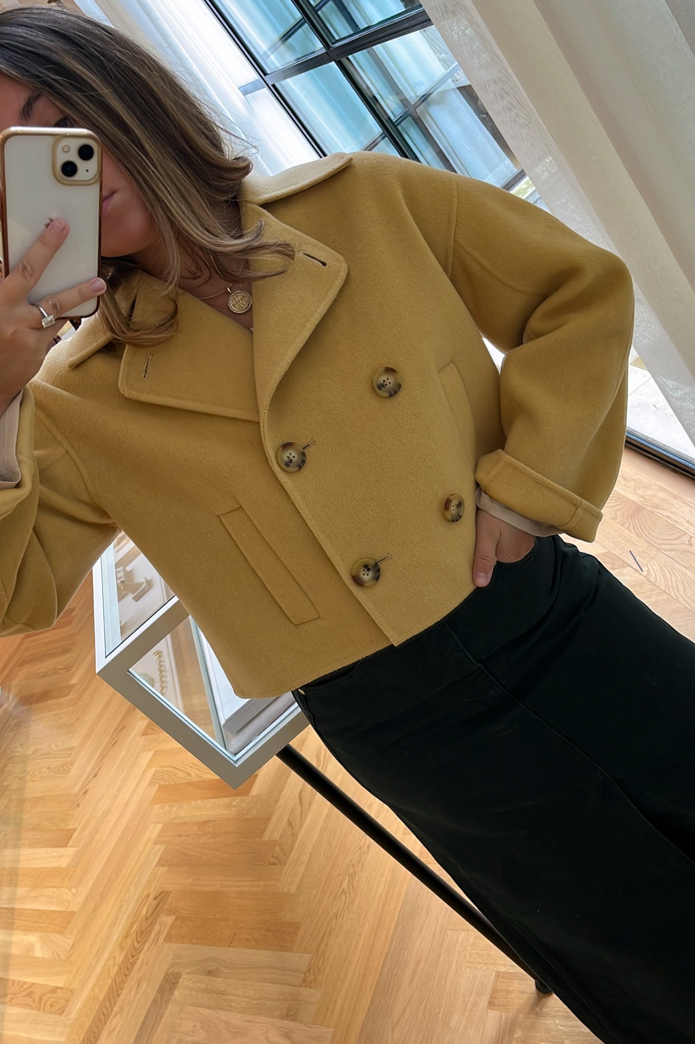 ULLA JOHNSON | DOUBLE FACED WOOL CROPPED COAT