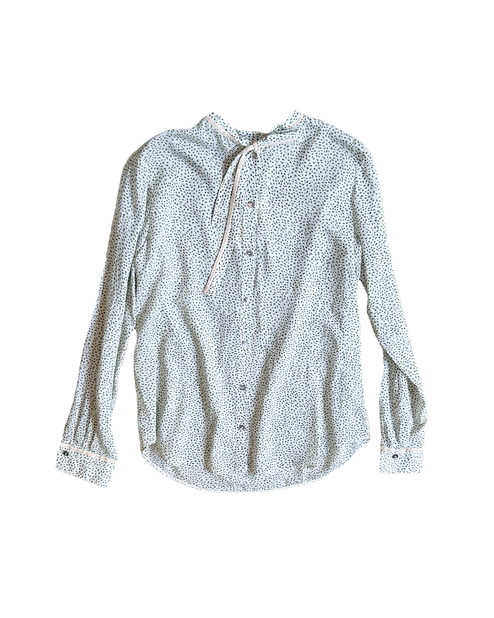 FORTE FORTE | LONG SLEEVE BOWTIE PETITE POIS SHIRT