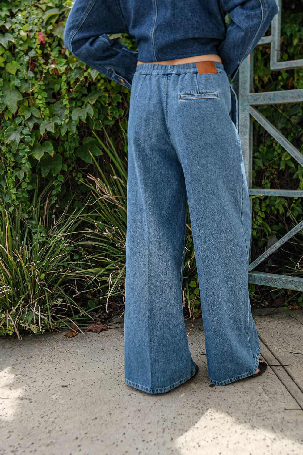 FORTE FORTE | CAVALARY DENIM LOOSE ELASTICATED PANTS | WOMEN'S LUXURY DESIGNER CLOTHING, SHOES, HANDBAGS & JEWELRY | POOLESHOP CHARLOTTE, NC