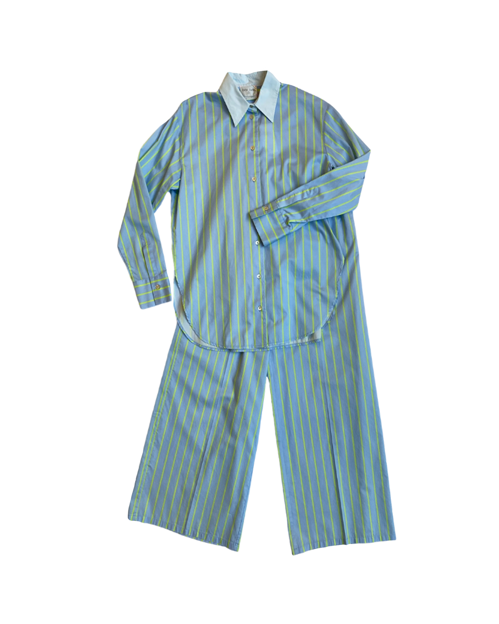 FORTE FORTE | SATIN STRIPE WIDE LEG PANTS