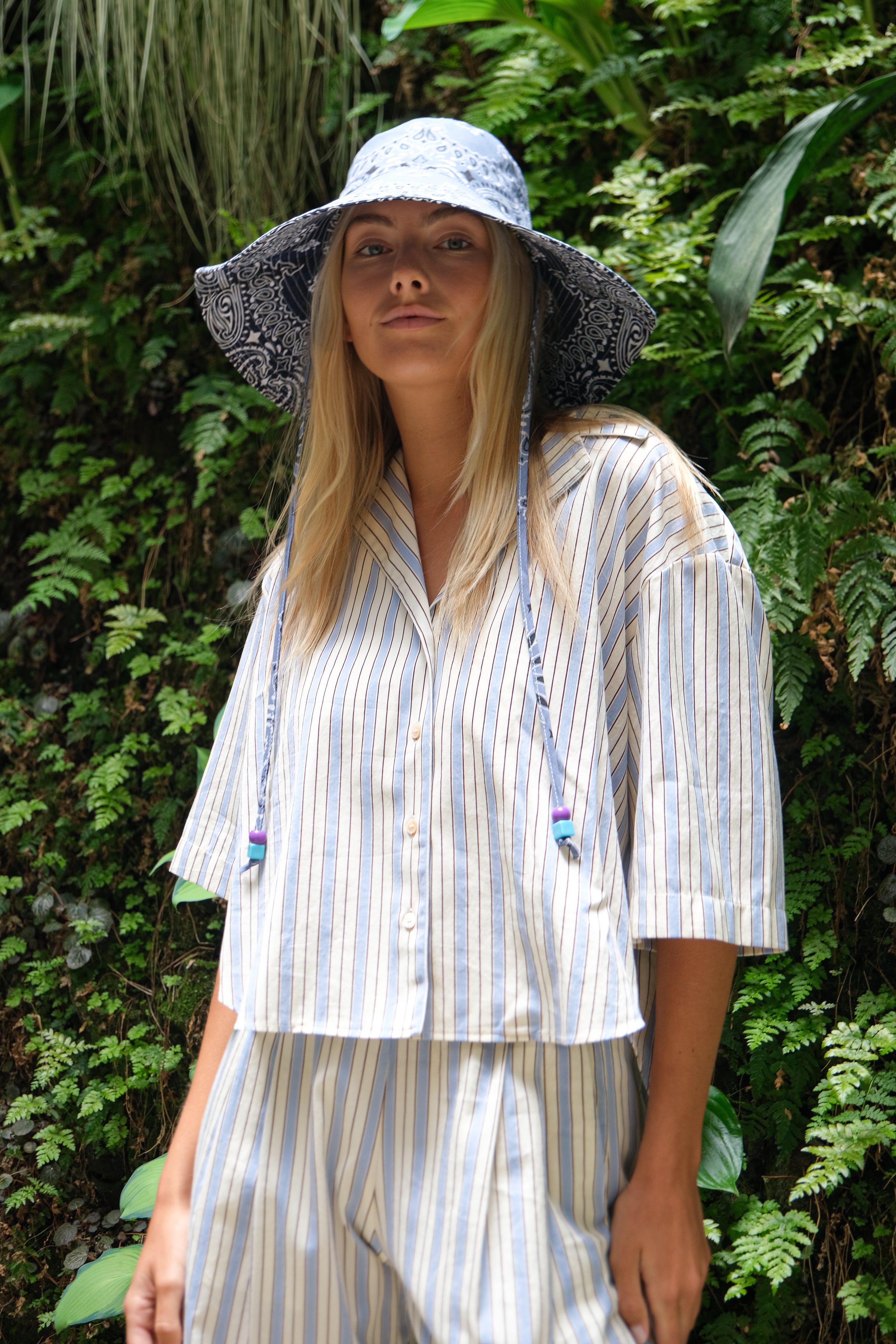 FORTE FORTE | SKY PINSTRIPED SHIRT | WOMEN'S CONTEMPORARY DESIGNER CLOTHING, SHOES, HANDBAGS & JEWELRY | POOLE SHOP | CHARLOTTE, NC