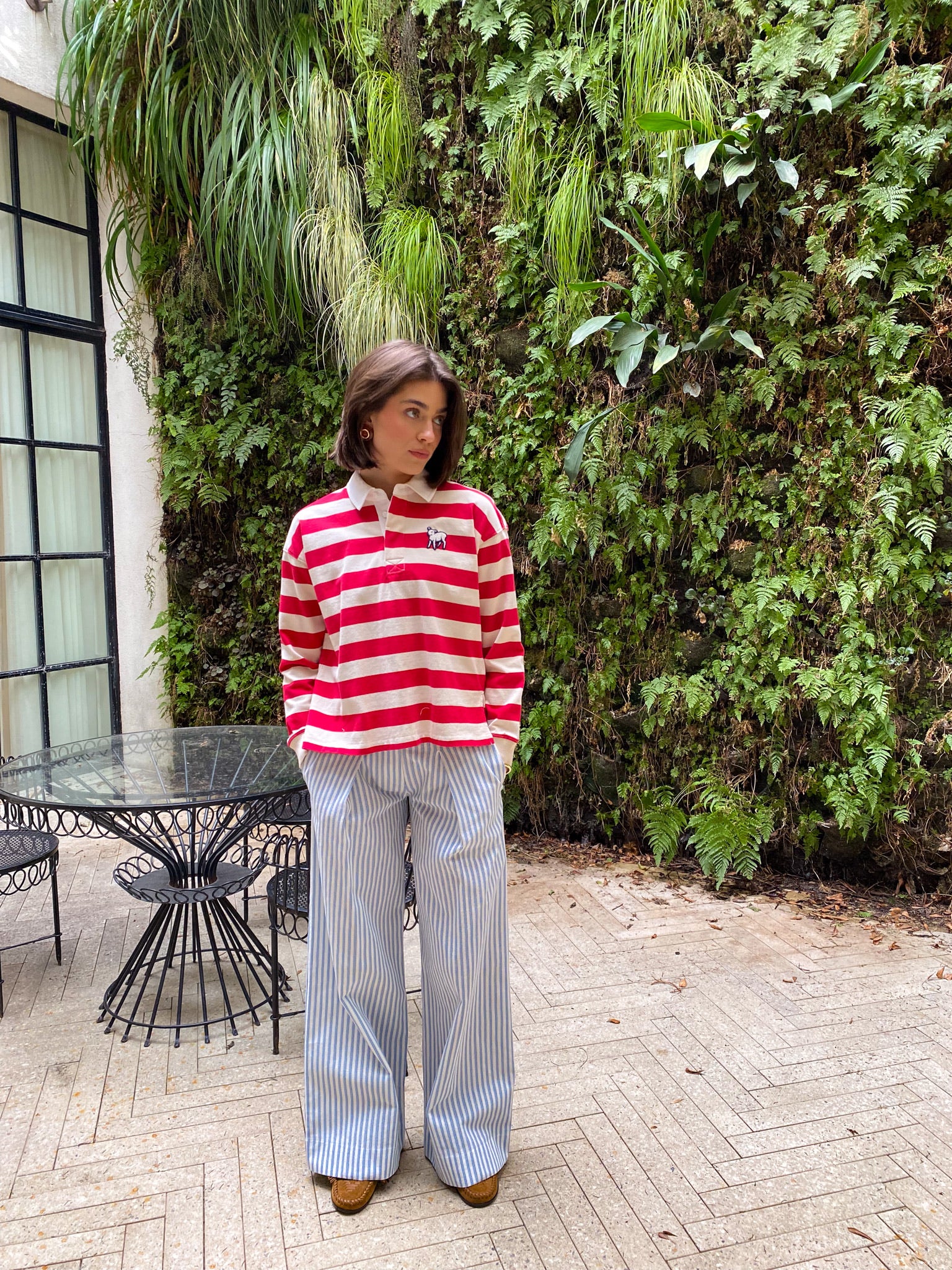 Forte Forte Striped Sartorial Wide Leg Pant with pockets | Charlotte, NC