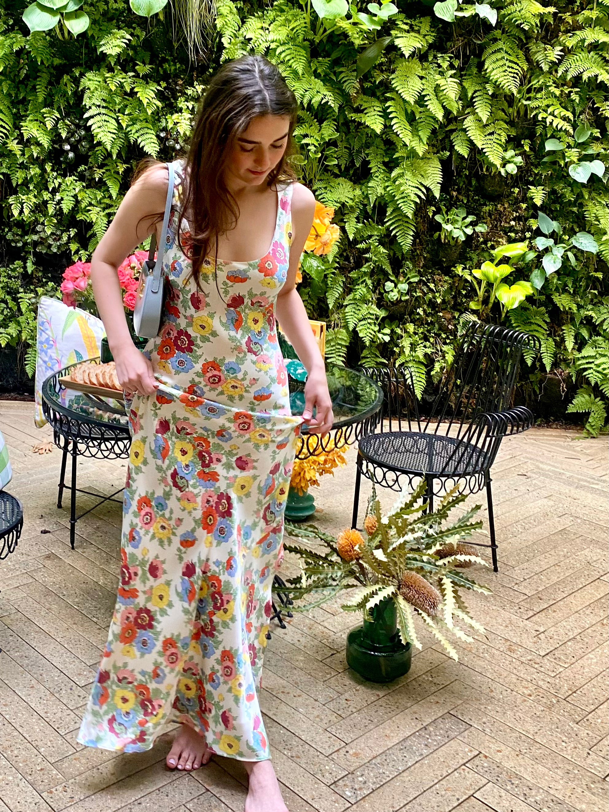 AOB | SILK ADELE WILDFLOWER MIDI DRESS