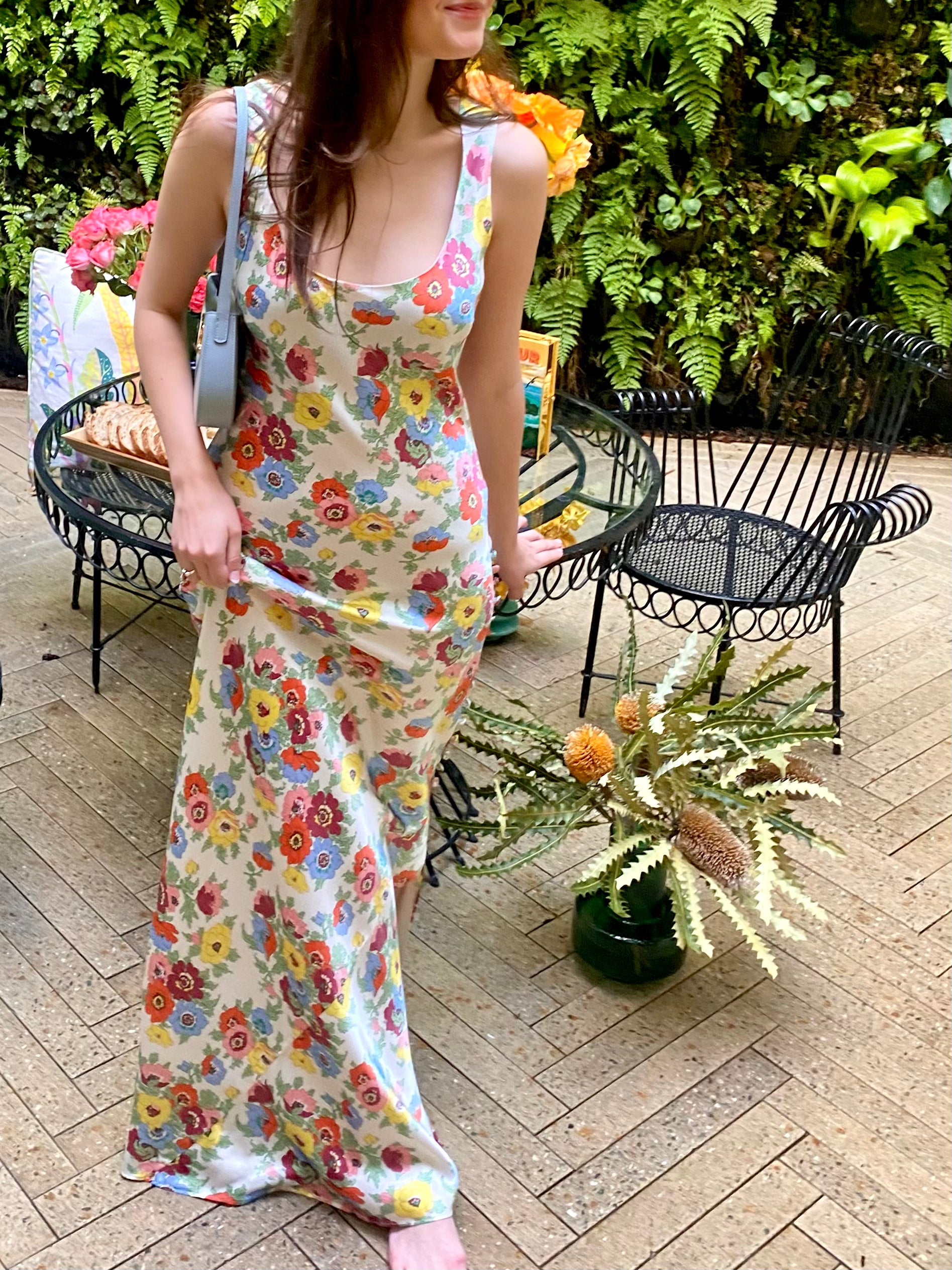 AOB | SILK ADELE WILDFLOWER MIDI DRESS