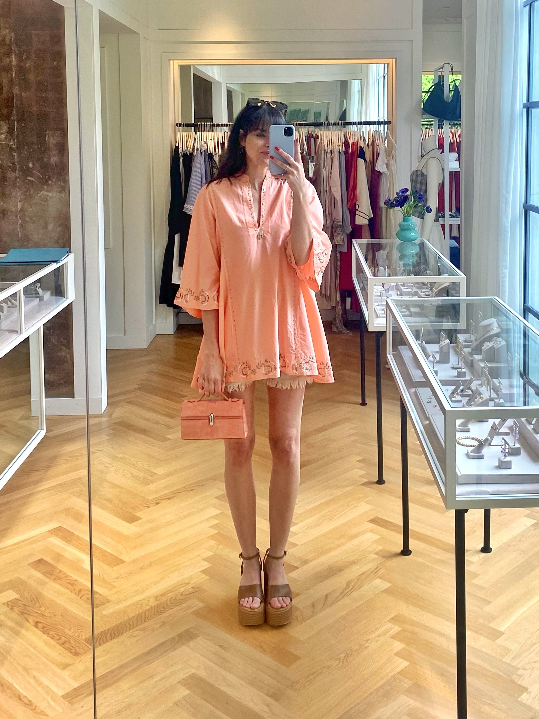 THIERRY COLSON | LONG SLEEVE V-NECK RACHEL MINI DRESS