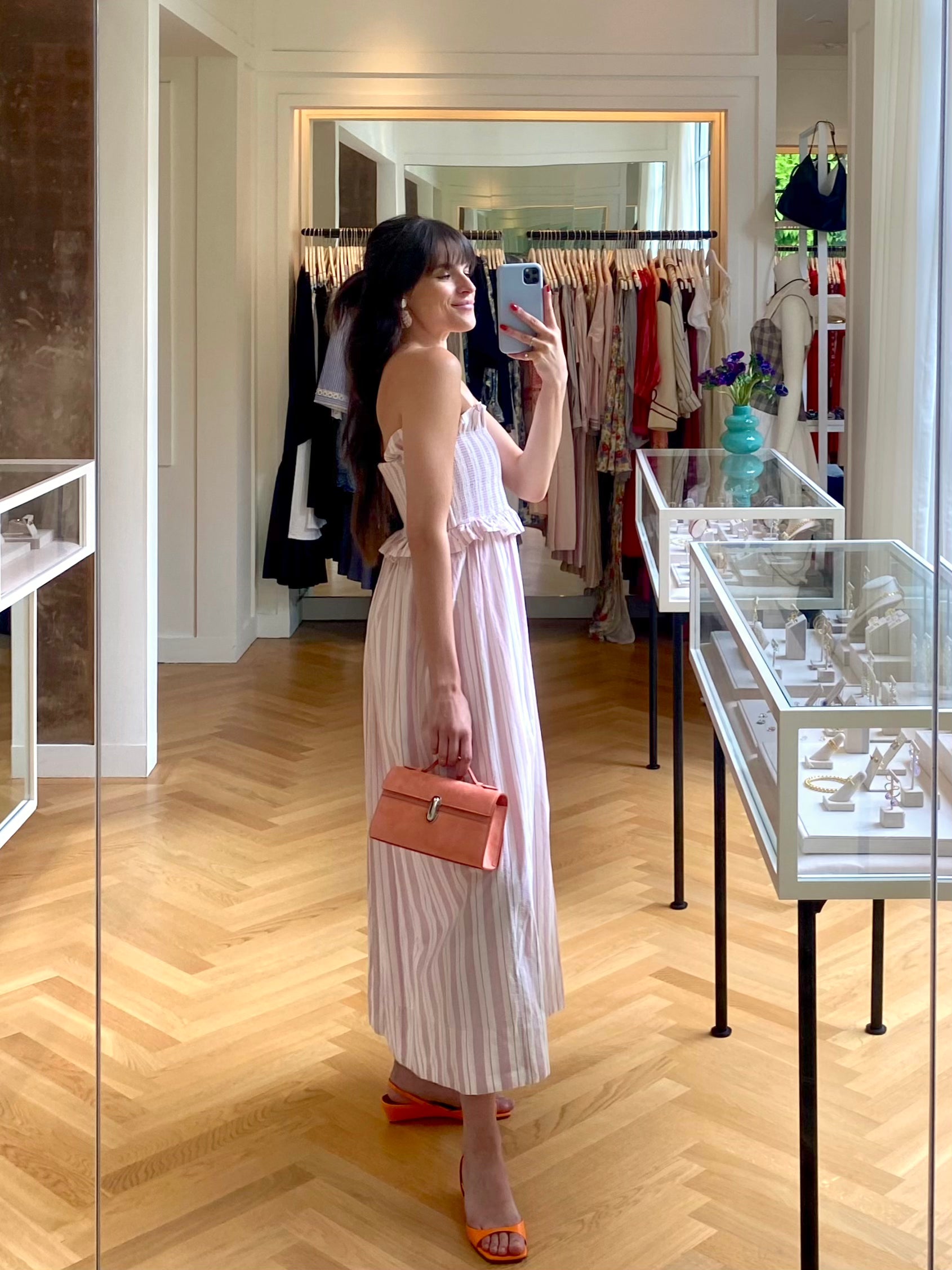 POSSE | STRAPLESS STRIPED COLBY MIDI DRESS