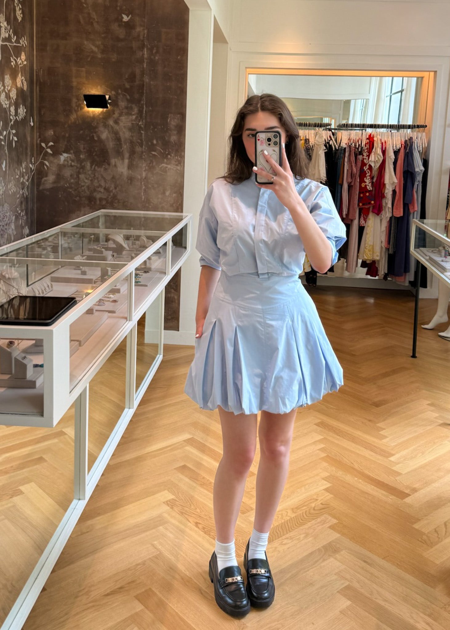 SIMKHAI | EFFIE BUBBLE MINI DRESS