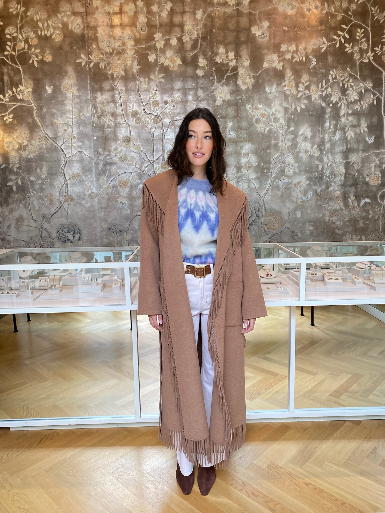 SIMKHAI | CARRIE FRINGE ROBE COAT