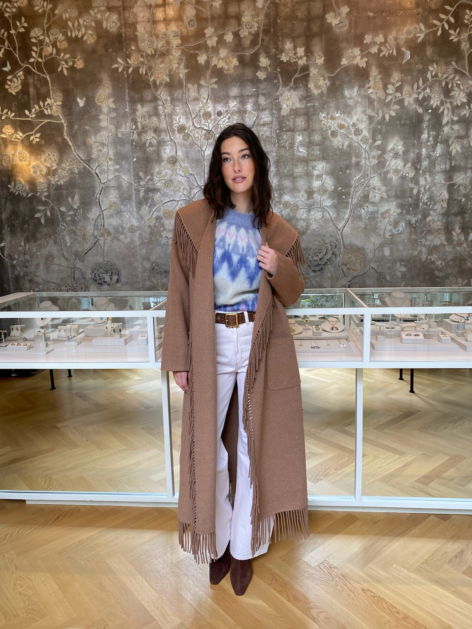 SIMKHAI | CARRIE FRINGE ROBE COAT