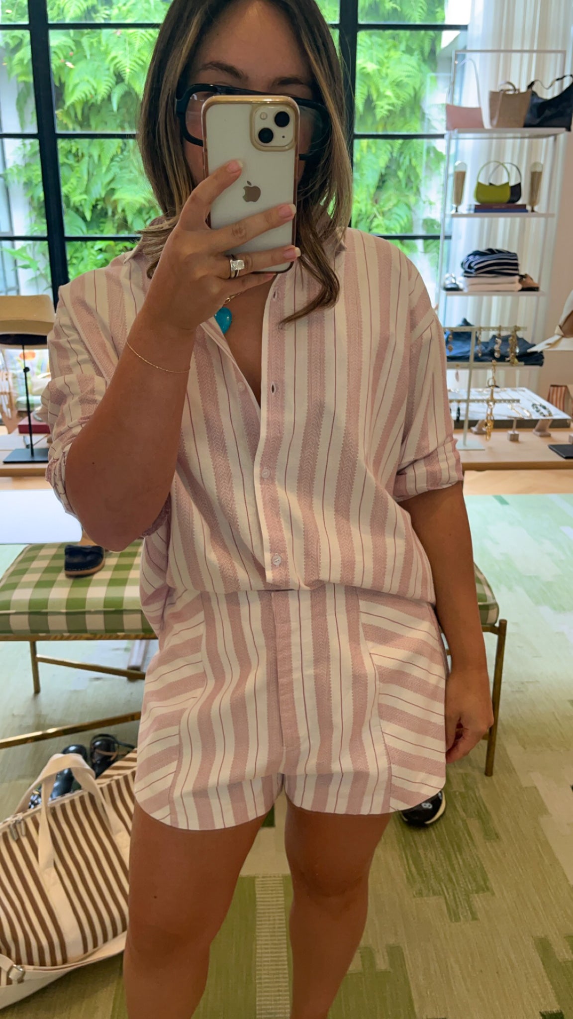 POSSE | STRIPED LENA BUTTON DOWN SHIRT