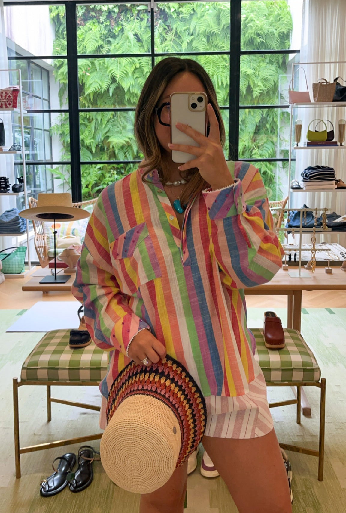 PAOLINA | STRIPED BEYONCE TUNISIAN BLOUSE