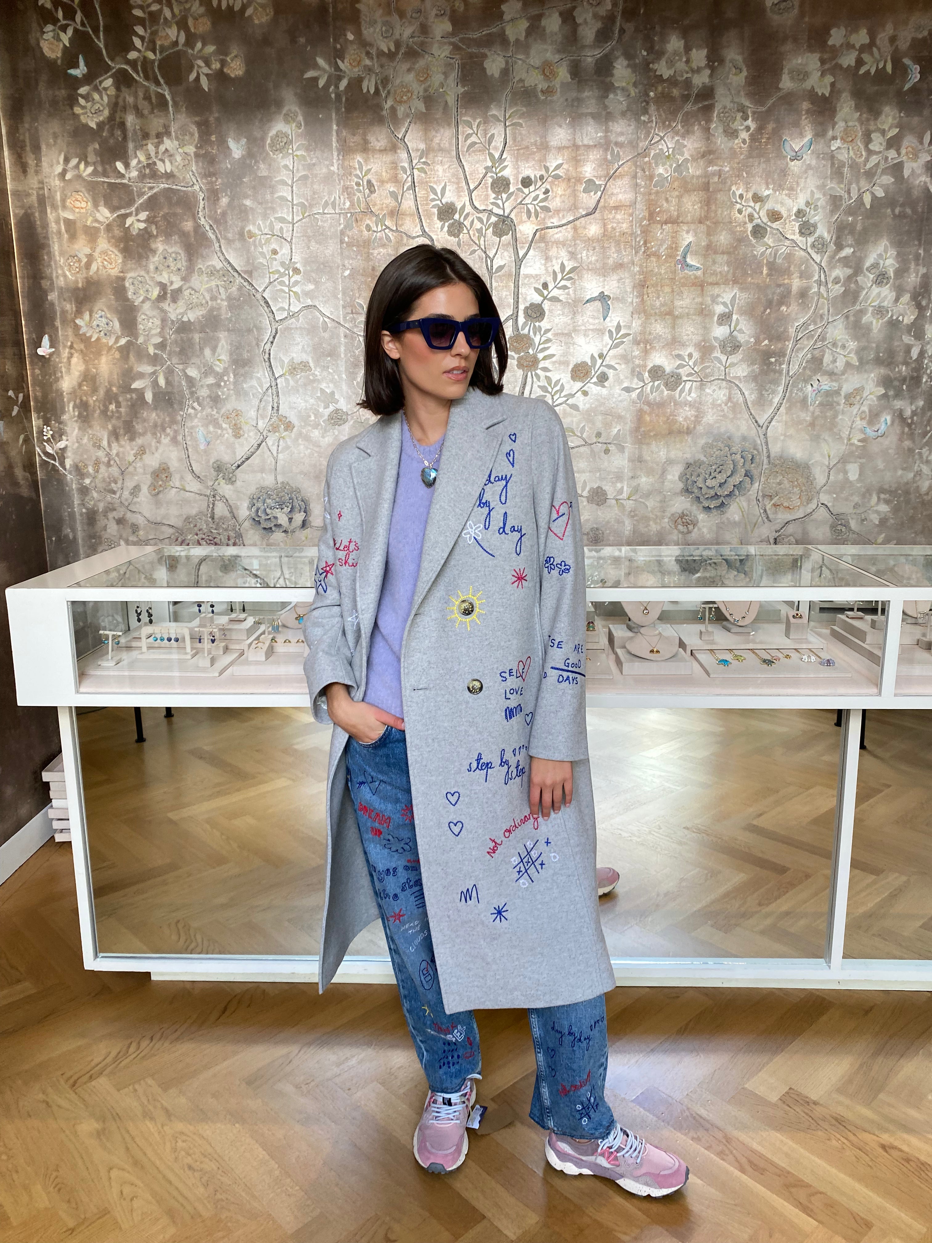 MIRA MIKATI | SCRIBBLE WOOL COAT