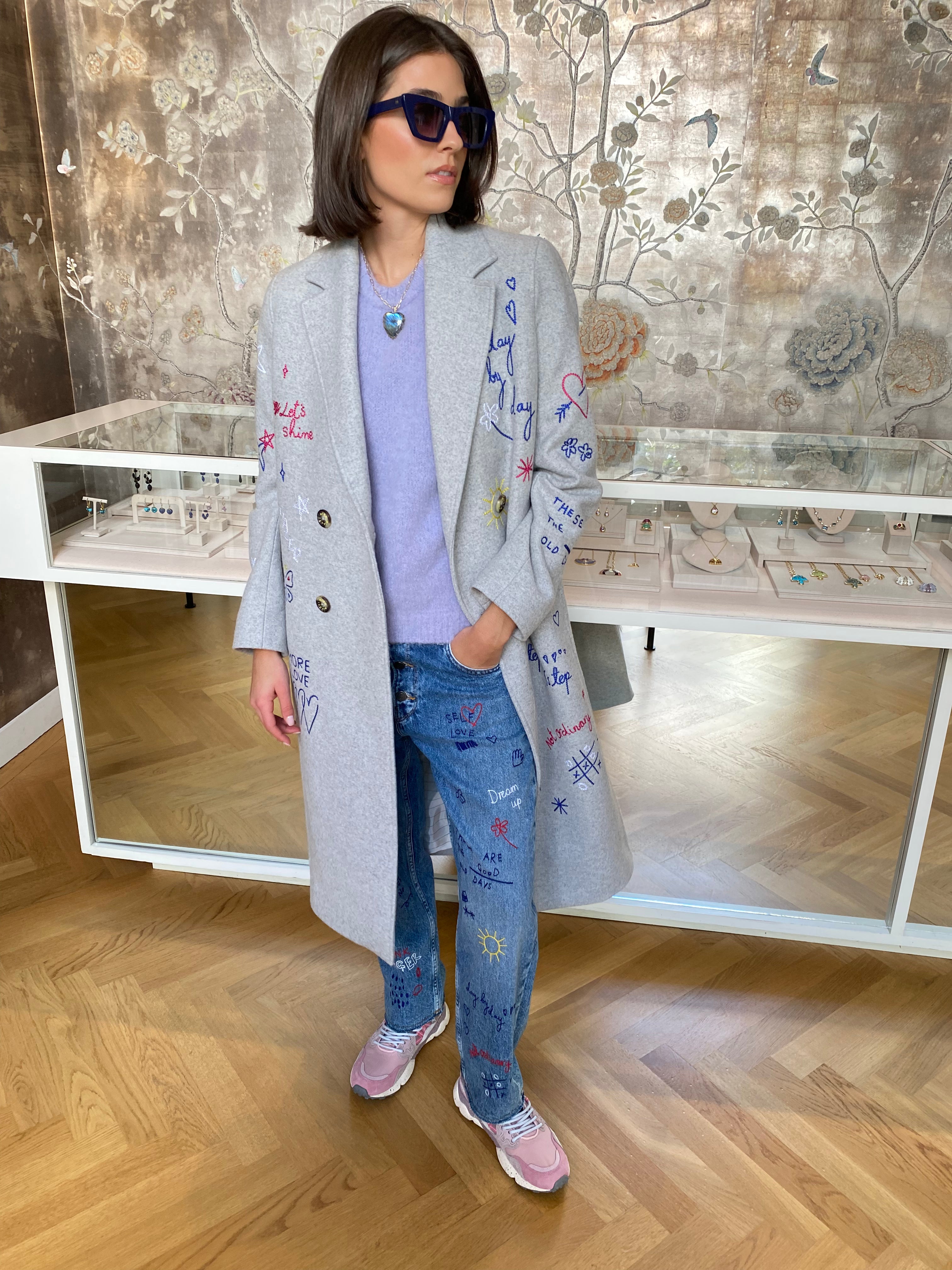 MIRA MIKATI | SCRIBBLE WOOL COAT