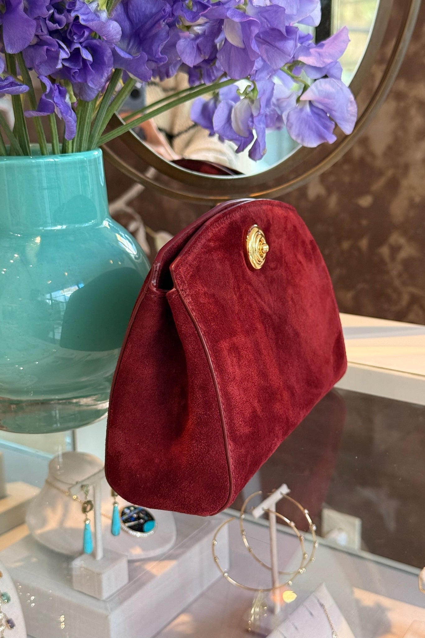 LIFFNER | SUEDE PUSHLOCK CLUTCH