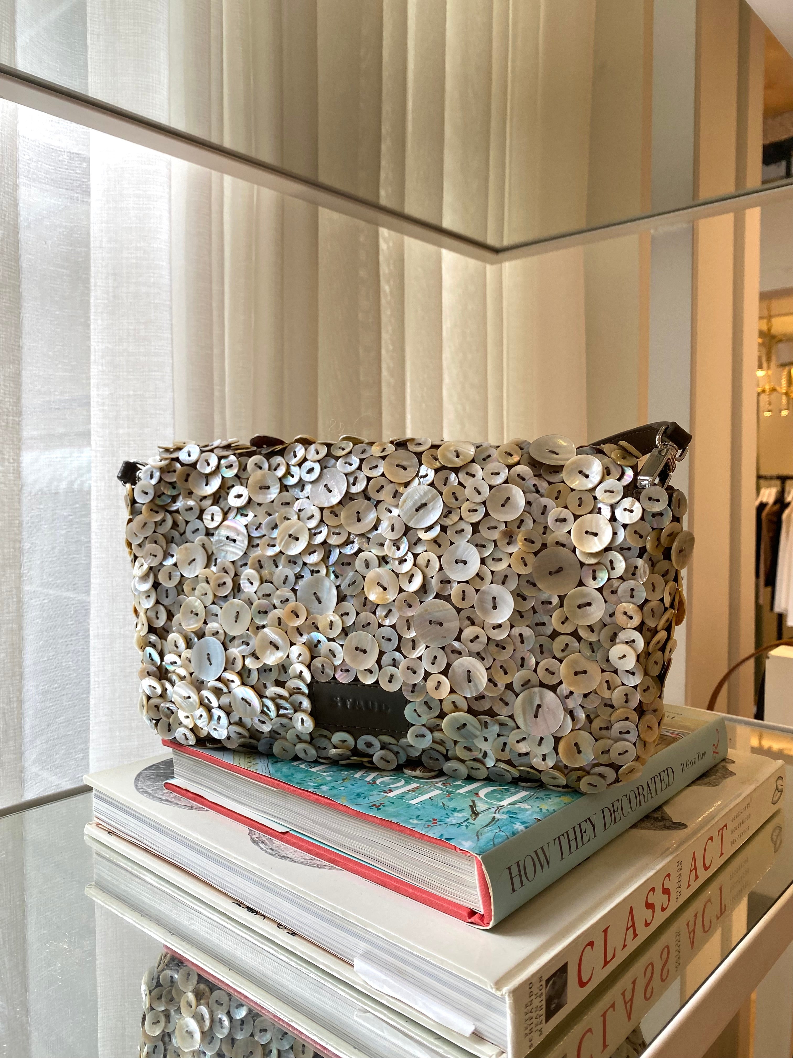 STAUD | MOTHER OF PEARL TOMMY CONVERTIBLE SHOULDER BAG