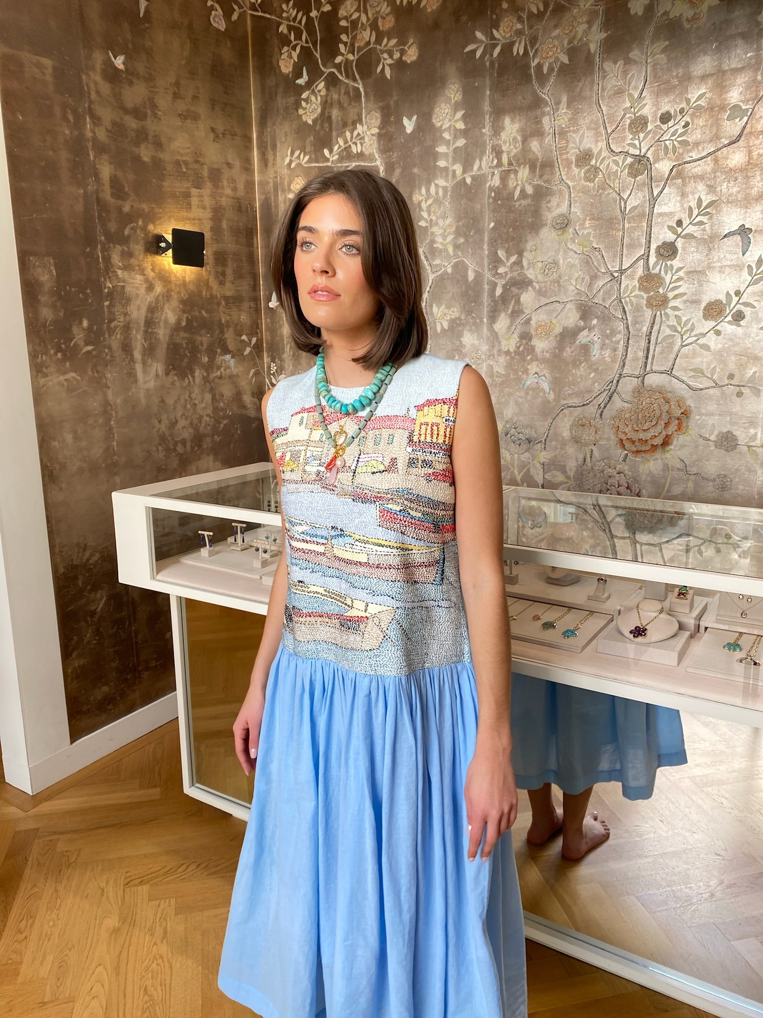 MII | EMBROIDERED KANTHA MIDI DRESS