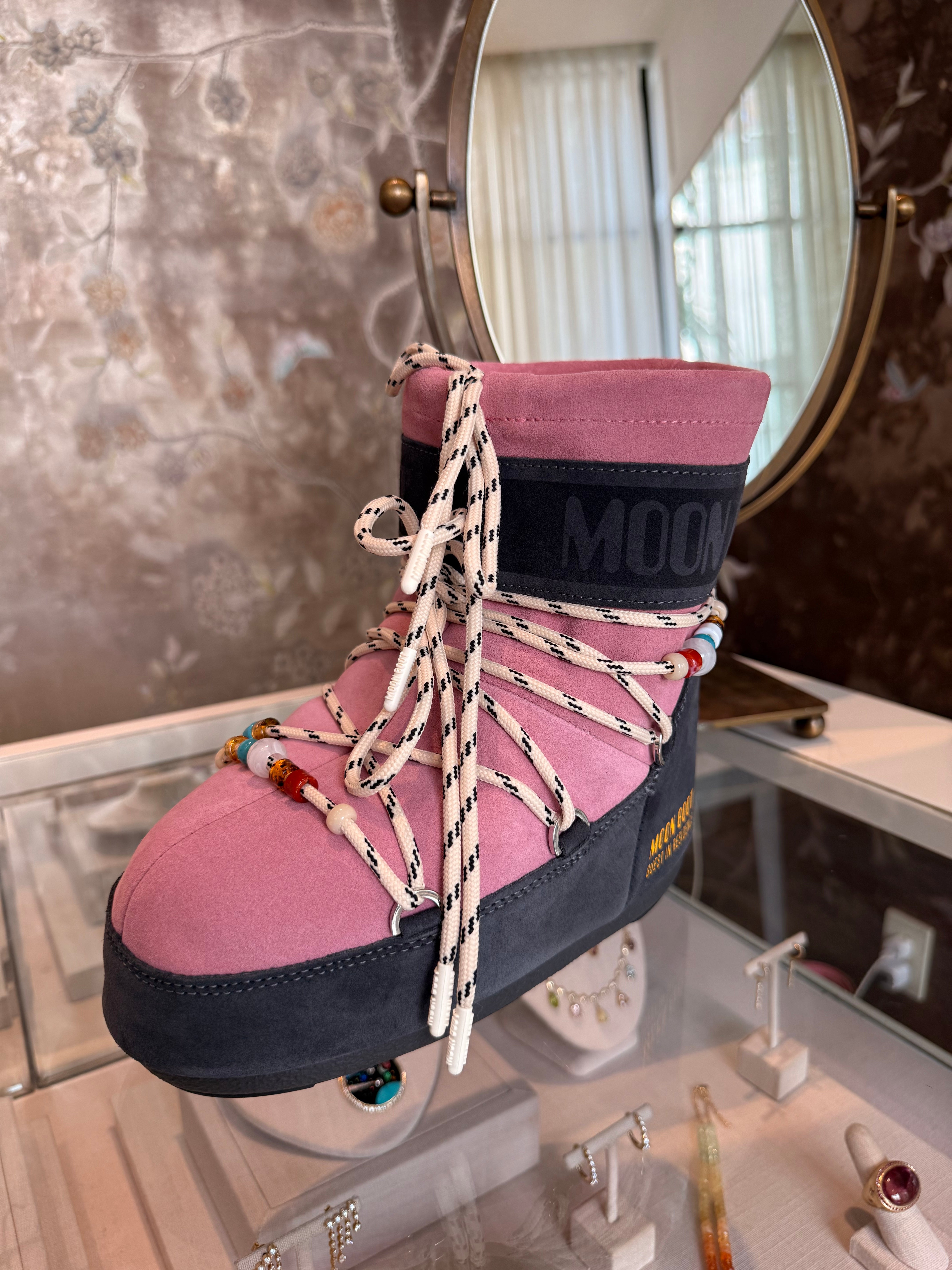 MOON BOOT x GUEST IN RESIDENCE | ICON LOW SUEDE BEAD BOOTS