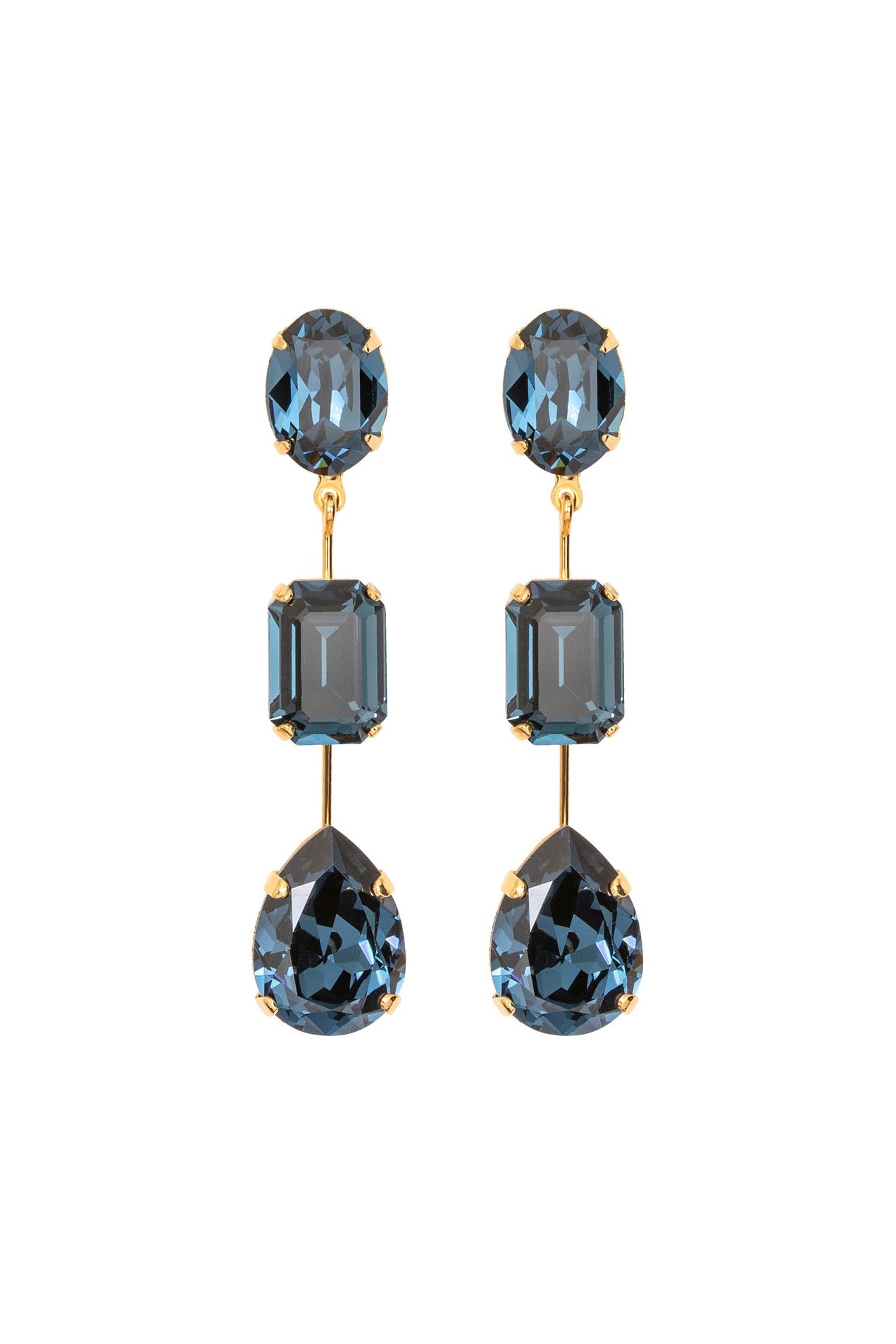 JENNIFER BEHR | ALLANAH EARRINGS, medium blue stone, 3 drops, Charlotte, NC