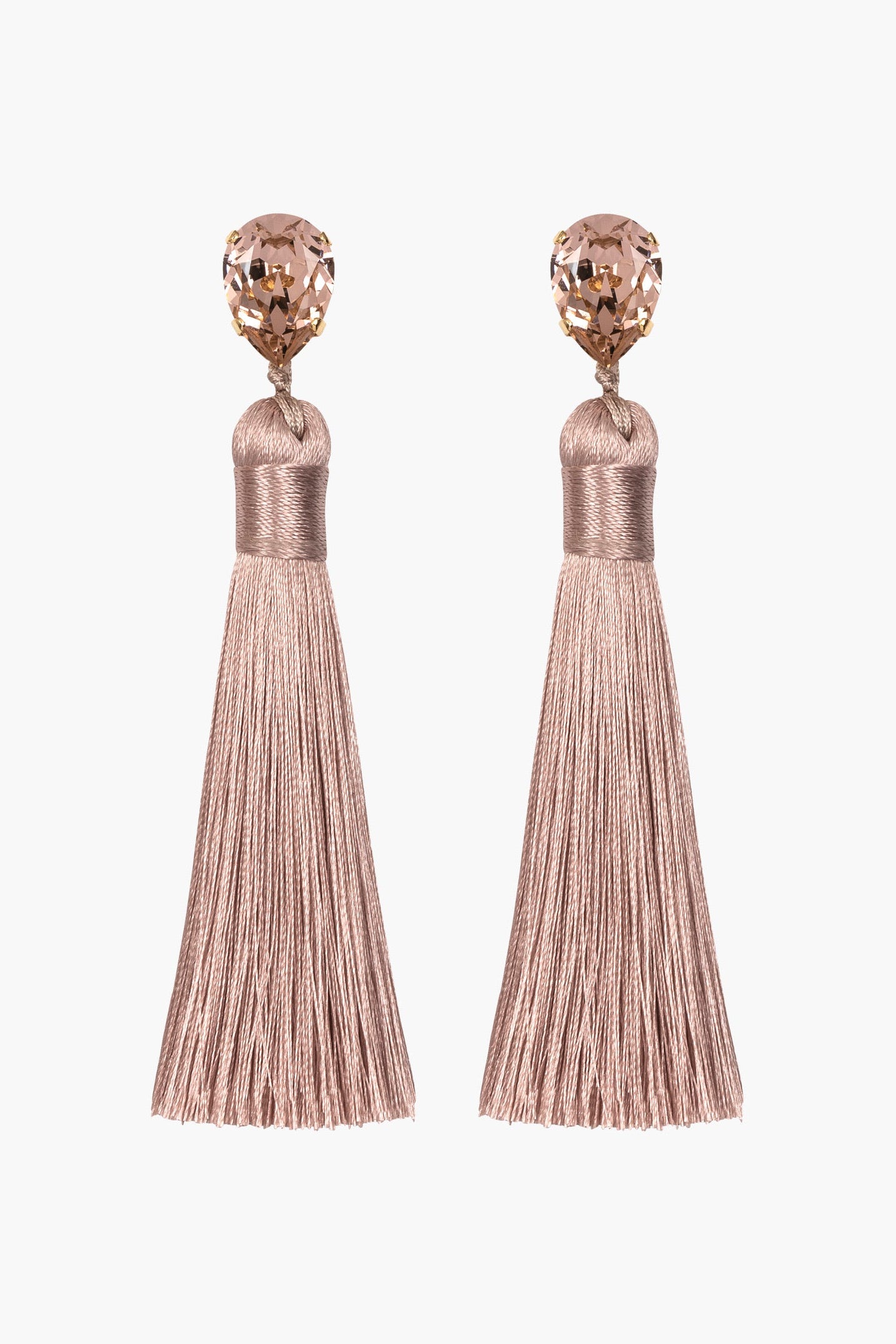 Jennifer Behr Francine Earrings, pink tassel earring with a pink gemstone, Charlotte, NC