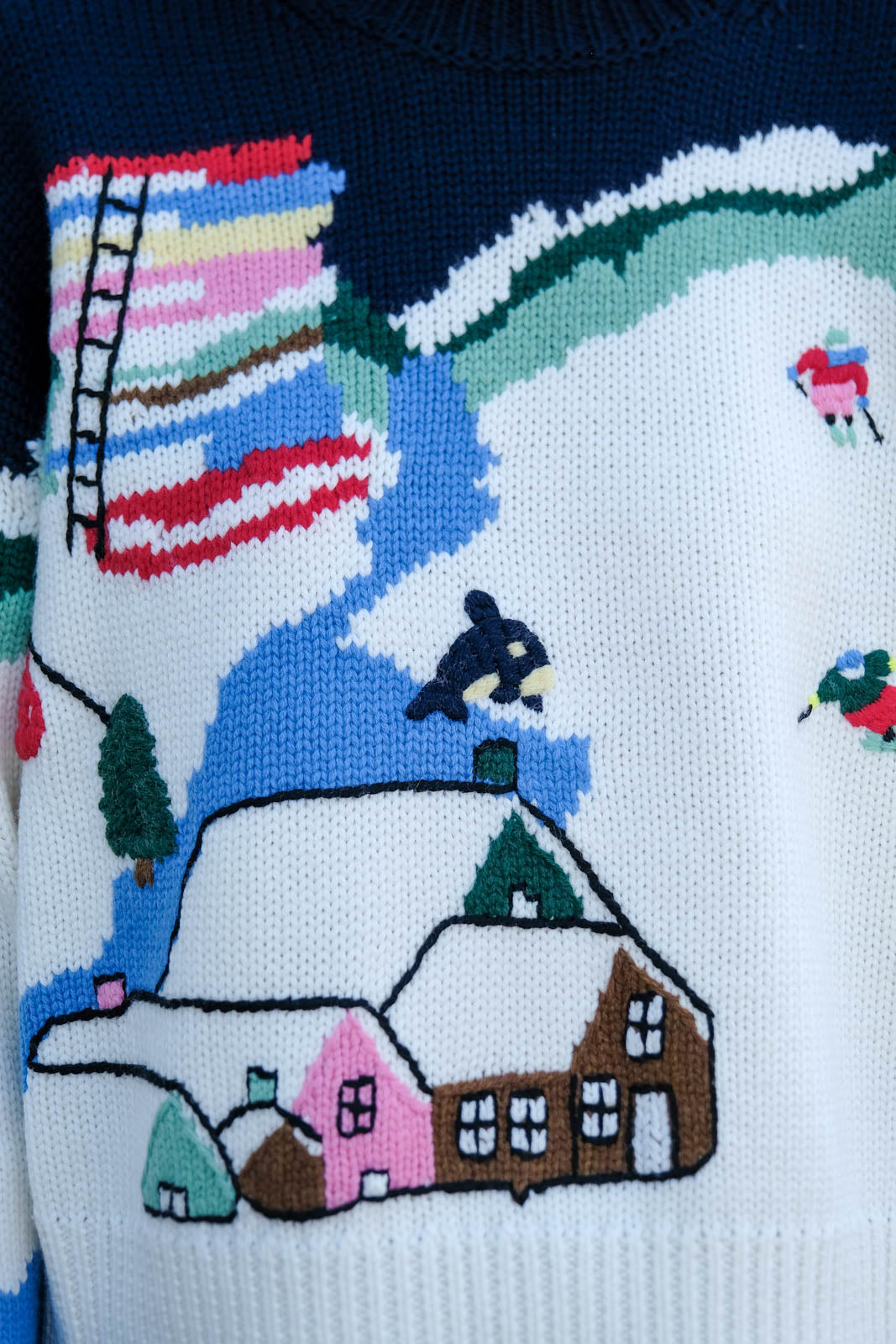 MIRA MIKATI | MERINO WOOL SNOW SCENE SWEATER | WOMEN'S LUXURY DESIGNER CLOTHING, SHOES, HANDBAGS & JEWELRY | POOLESHOP CHARLOTTE, NC