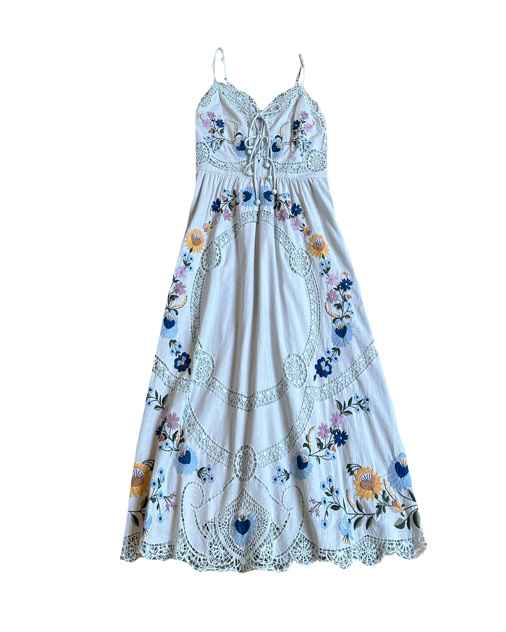 SEA NY | SLEEVELESS CELIA EMBROIDERED SLIP DRESS