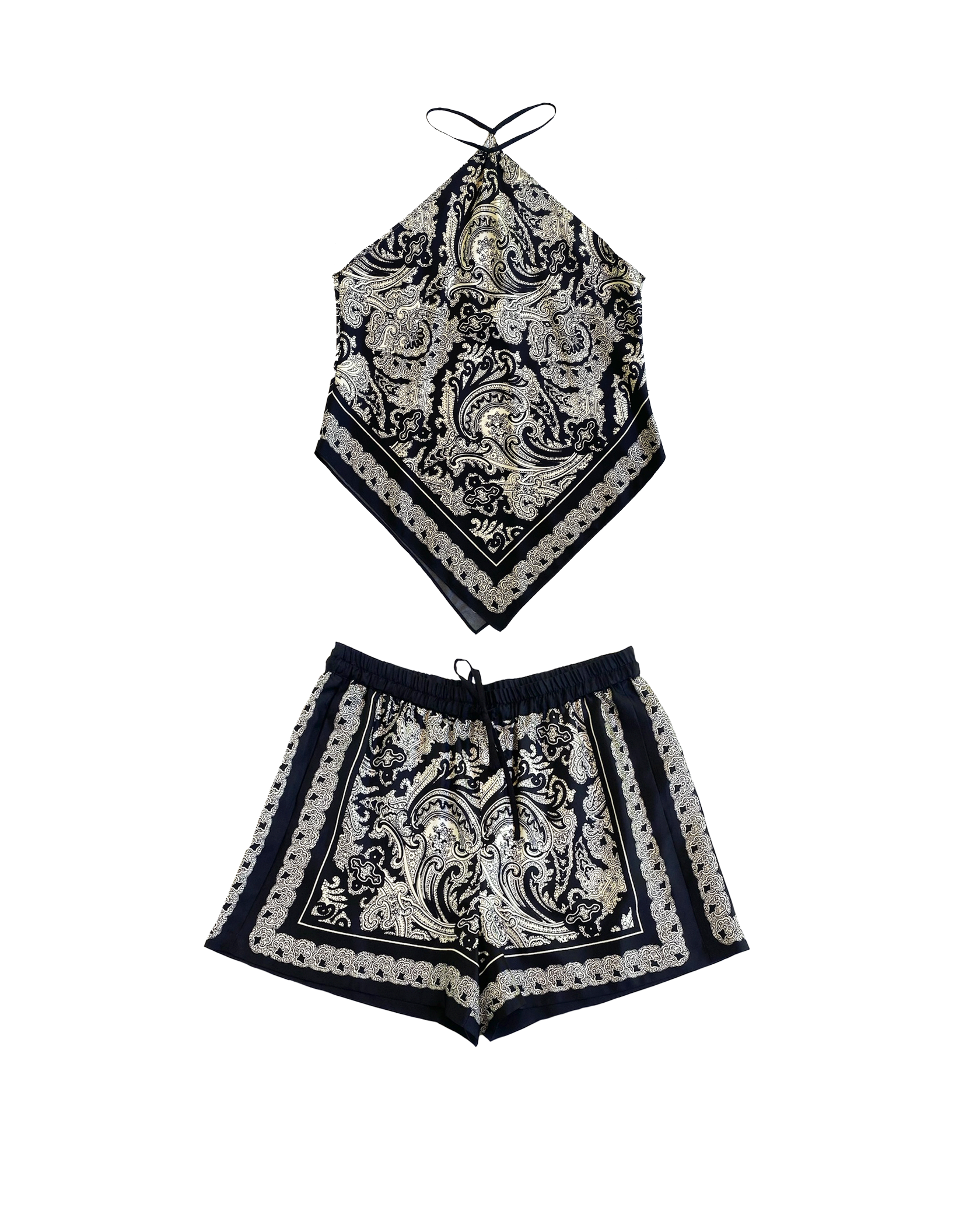 NILI LOTAN | HIGH WAISTED SILK PAISLEY FRANCES SHORT