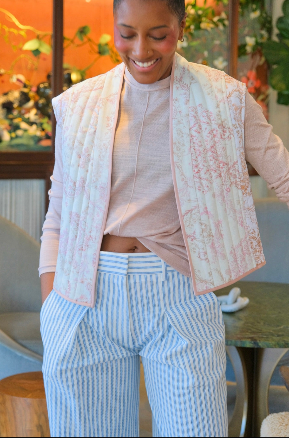 FORTE FORTE | DENIM AND VOILE VEST