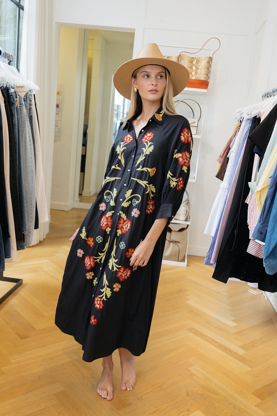 THE GREAT | EMB HERD LONG DRESS