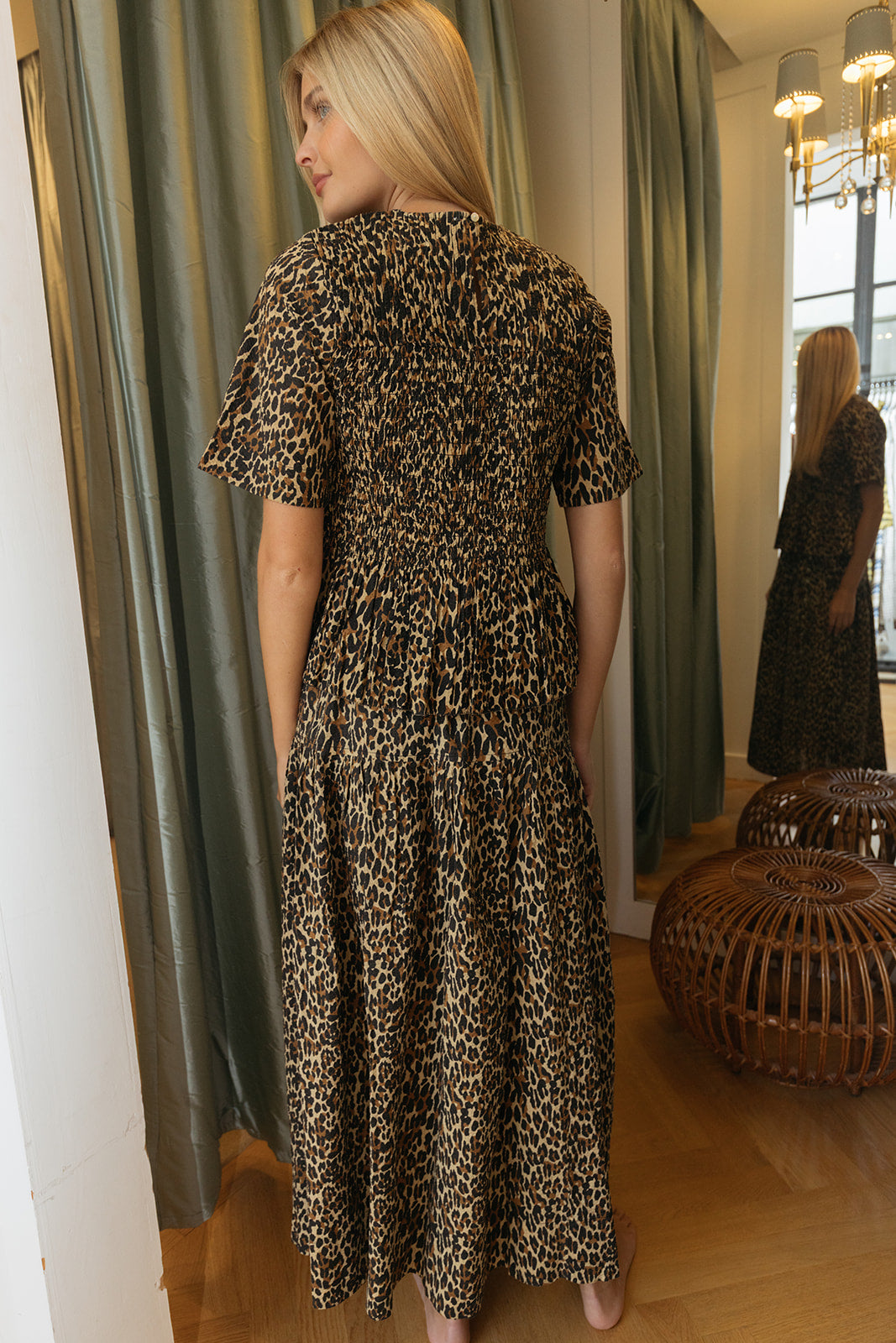THE GREAT | SMOCKED FLOUNCE TOP | WOMEN'S LUXURY DESIGNER CLOTHING, SHOES, HANDBAGS & JEWELRY | POOLESHOP CHARLOTTE, NC
