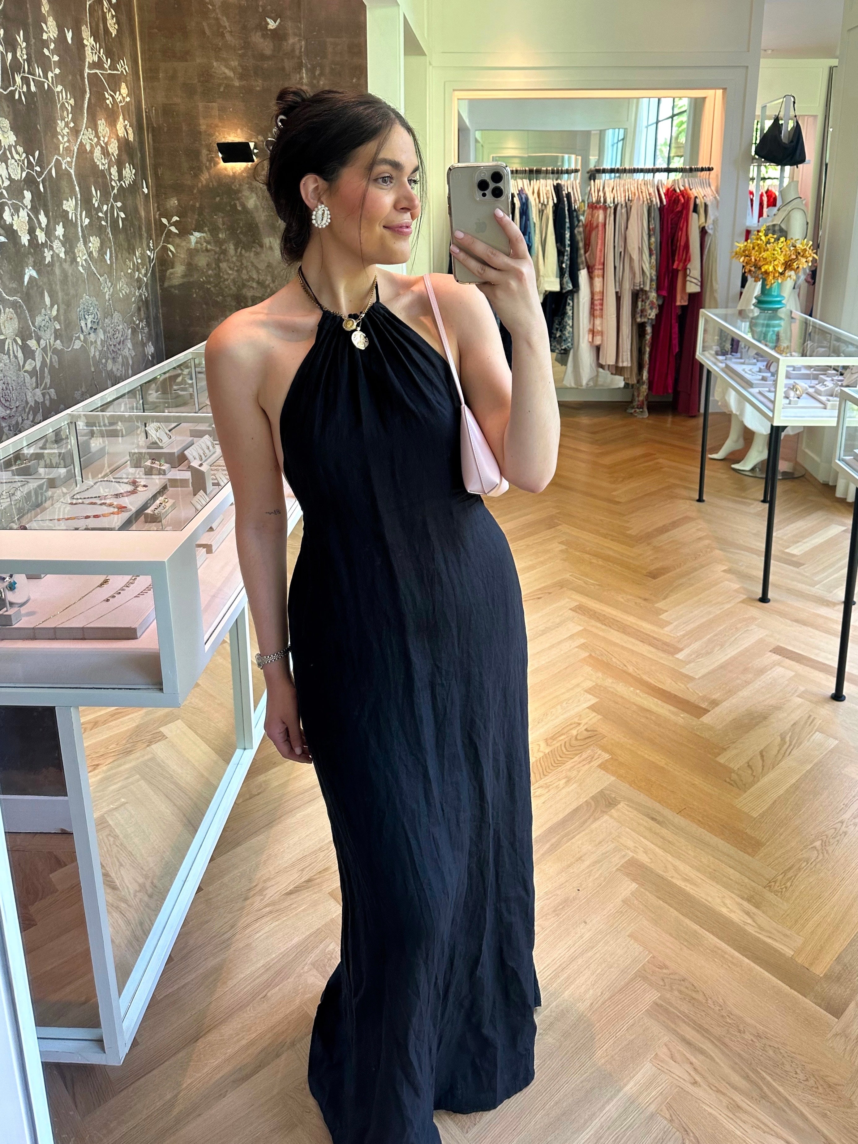 NILI LOTAN | HALTER LEILA MAXI DRESS