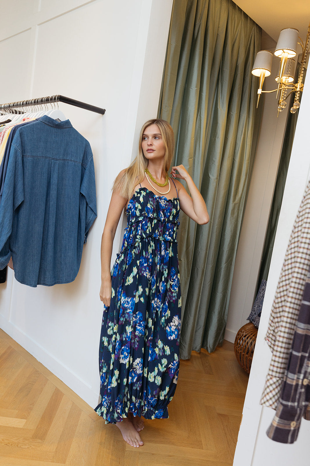 ULLA JOHNSON | CLOVE CAMI SILK PRINTED DRESS