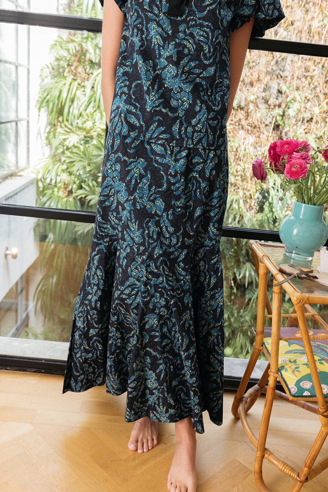 ULLA JOHNSON | PRINTED CALRISSE TRUMPET MIDI SKIRT | WOMEN'S LUXURY DESIGNER CLOTHING, SHOES, HANDBAGS & JEWELRY | POOLESHOP CHARLOTTE, NC