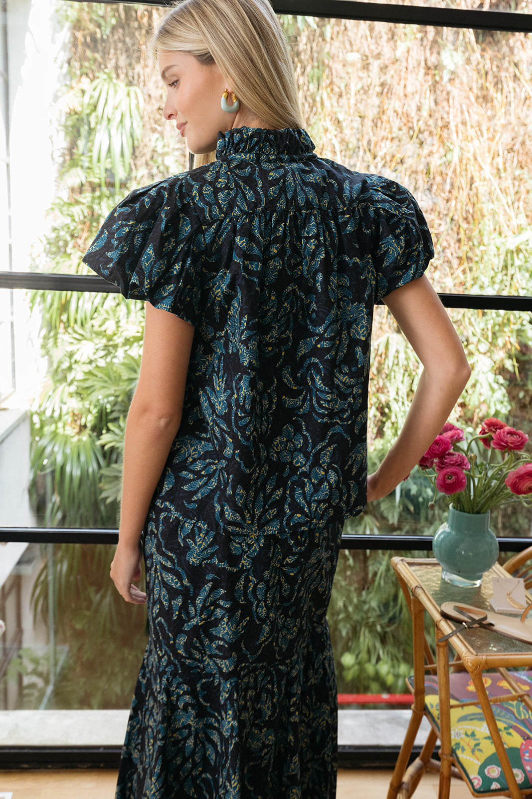 ULLA JOHNSON | PRINTED ESTELA TOP | WOMEN'S LUXURY DESIGNER CLOTHING, SHOES, HANDBAGS & JEWELRY | POOLESHOP CHARLOTTE, NC