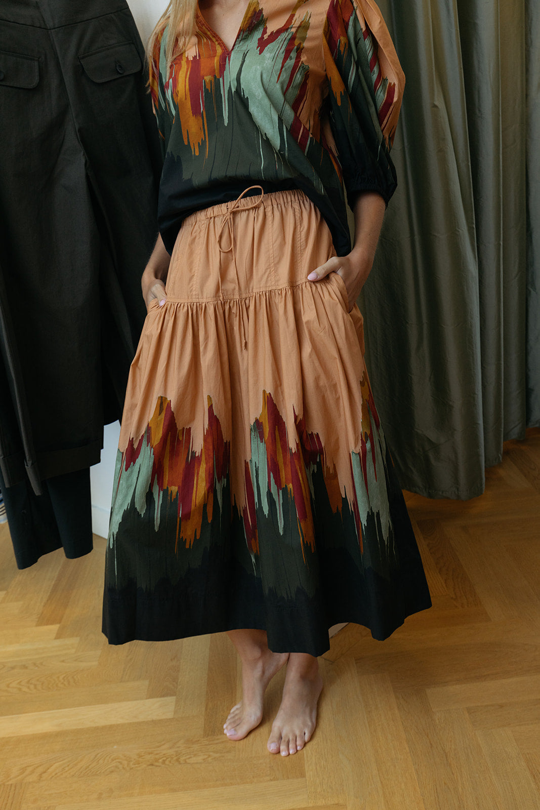 ULLA JOHNSON | PRINTED THEODORA CO SKIRT | WOMEN'S LUXURY DESIGNER CLOTHING, SHOES, HANDBAGS & JEWELRY | POOLESHOP CHARLOTTE, NC