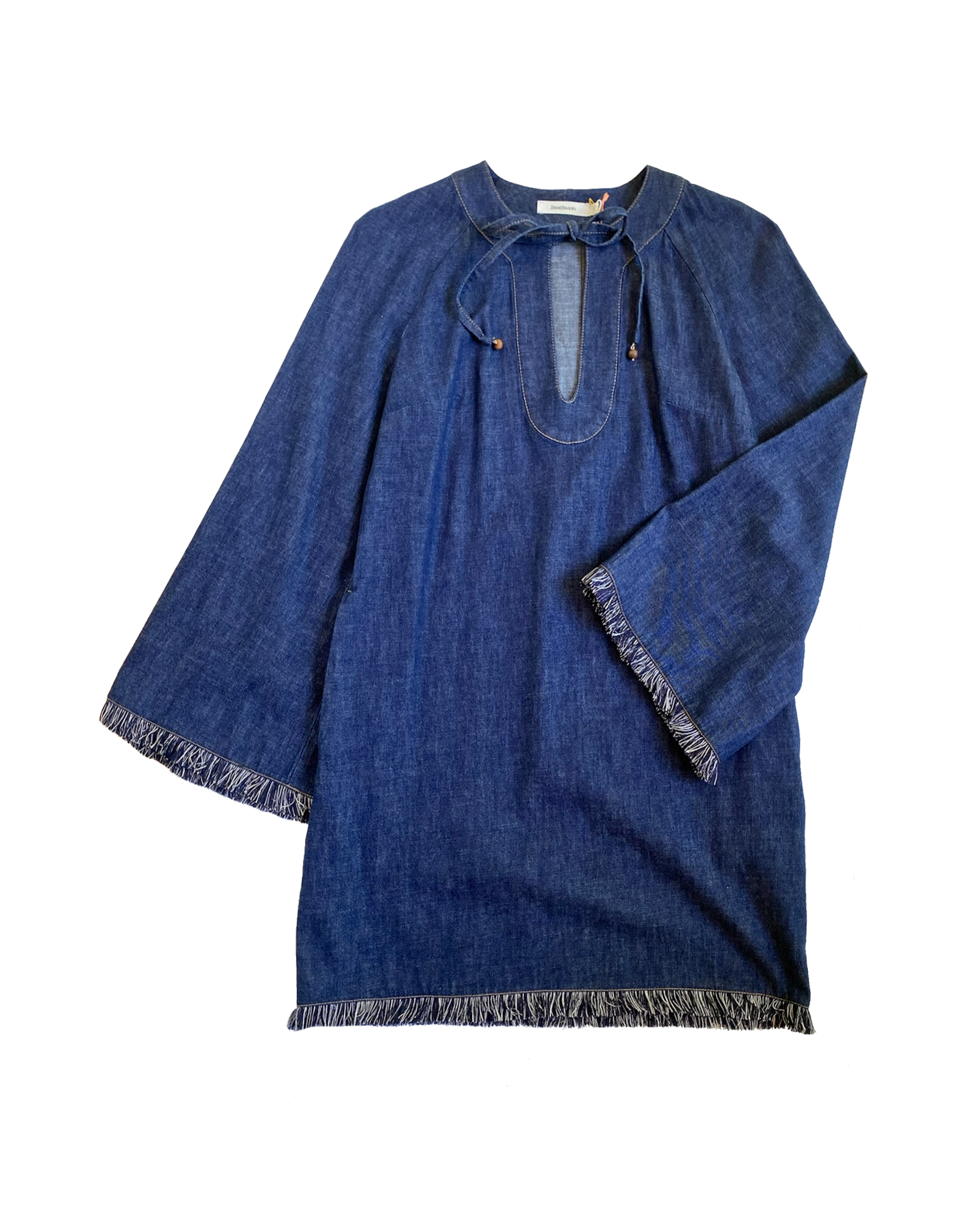 ZIMMERMANN | RHIANNON FRINGE DENIM MINI DRESS