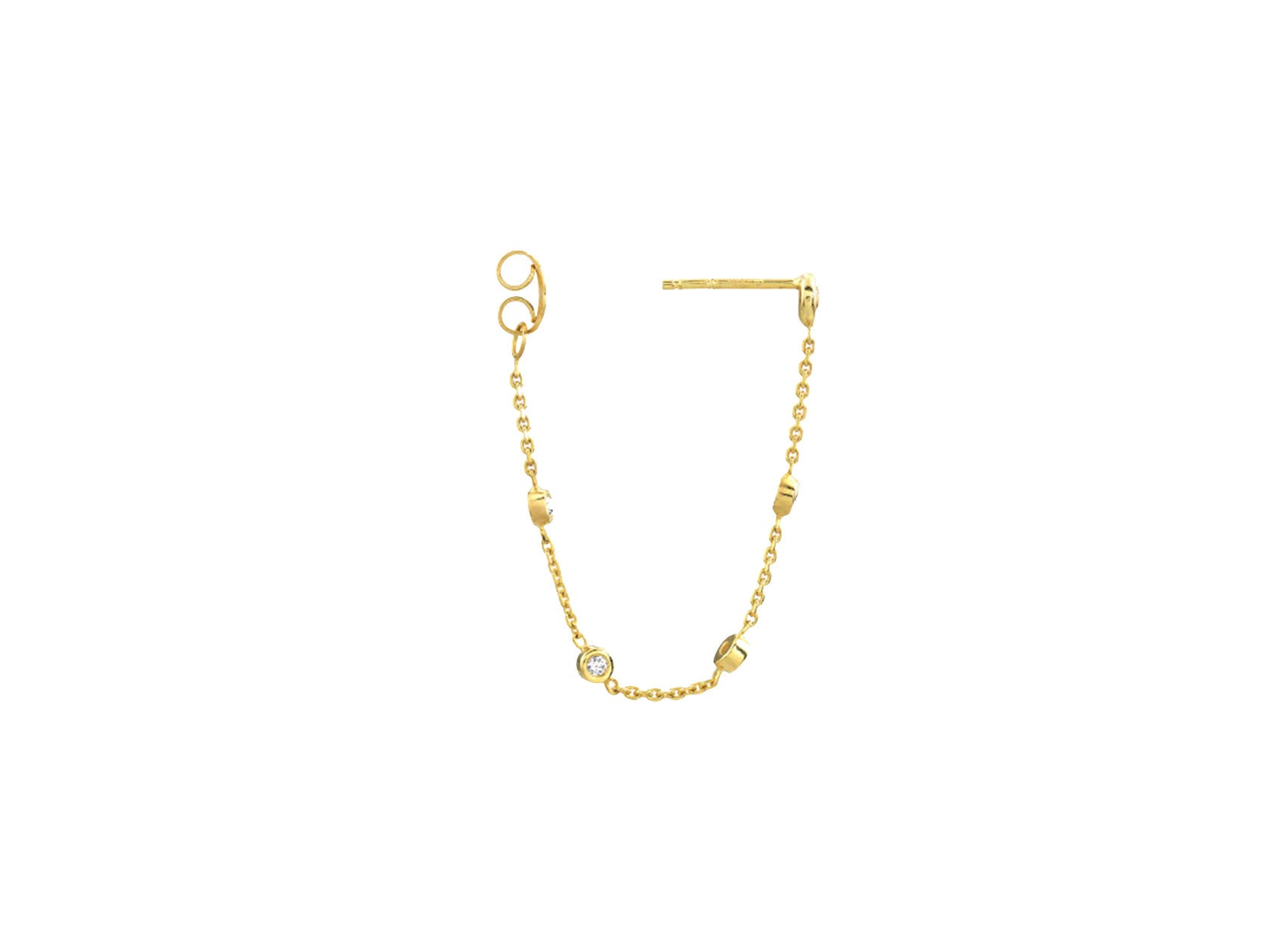 Bezel Chain Earrings