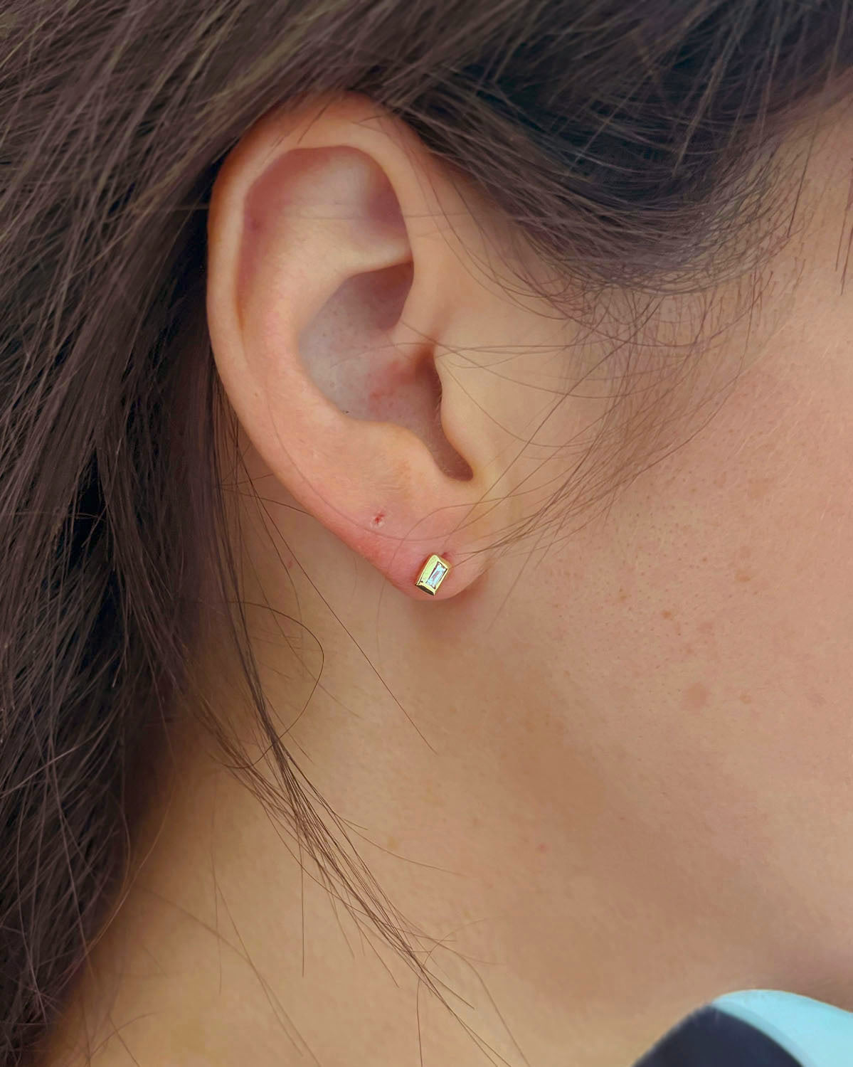 Baguette Bezel Studs