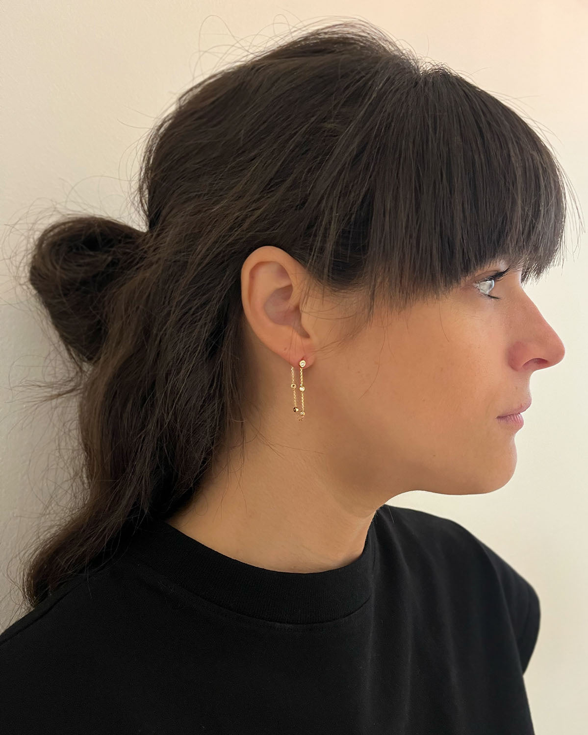 Bezel Chain Earrings