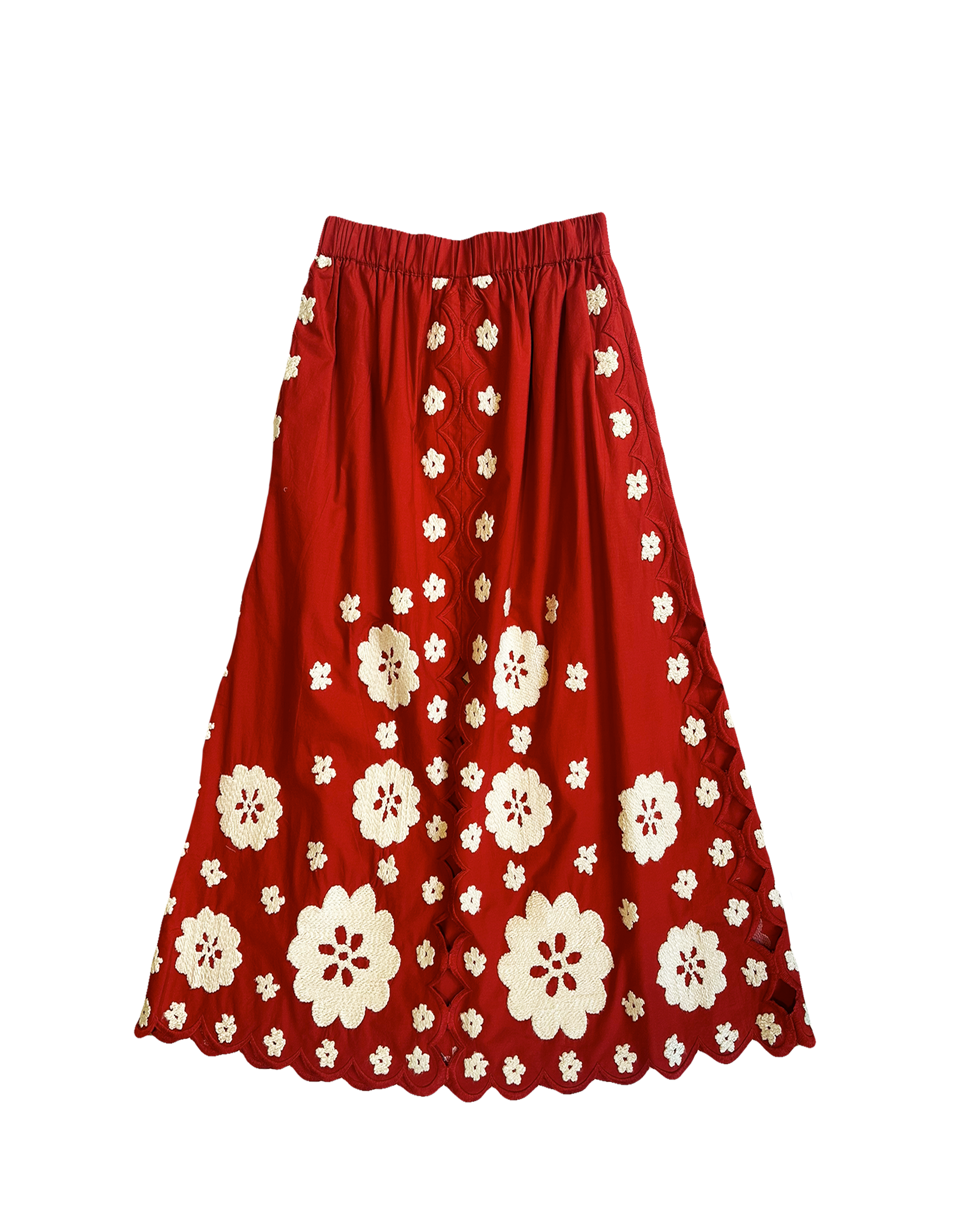 SEA NY | CATRINE APPLIQUE MIDI SCALLOP SKIRT