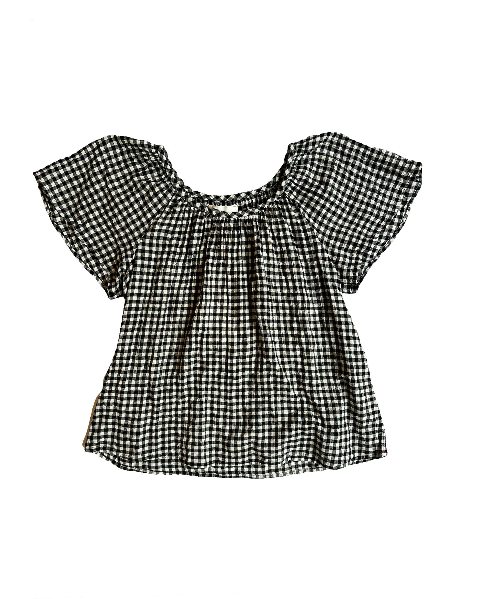 XIRENA | SHORT SLEEVE GINGHAM MARNIE TOP